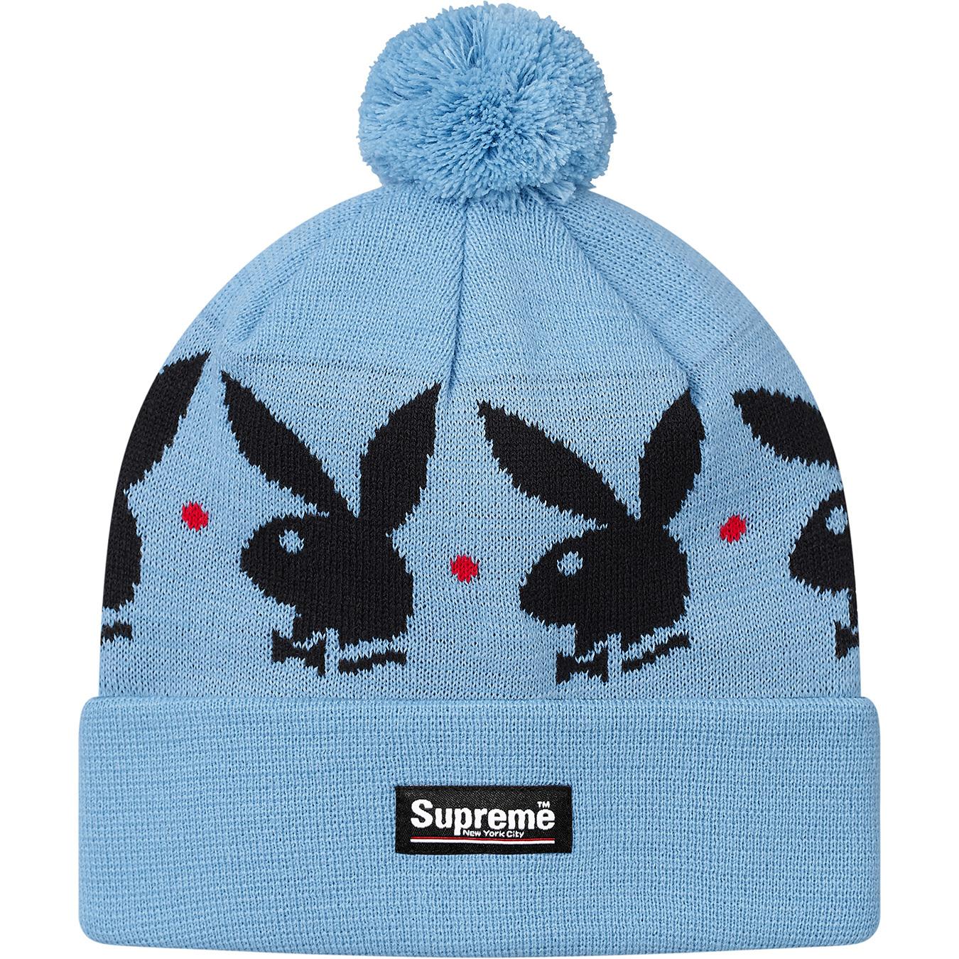 light blue supreme beanie