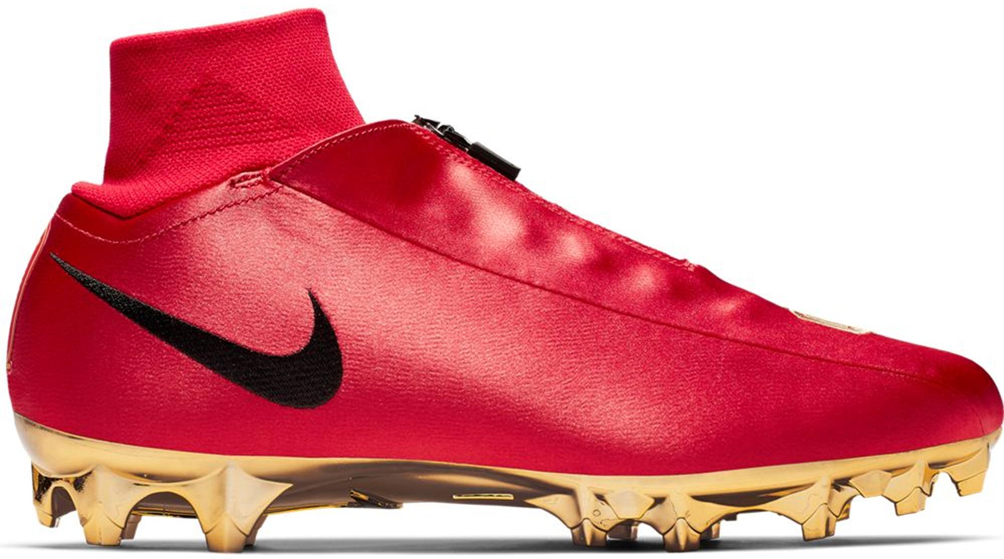 red and gold football cleats