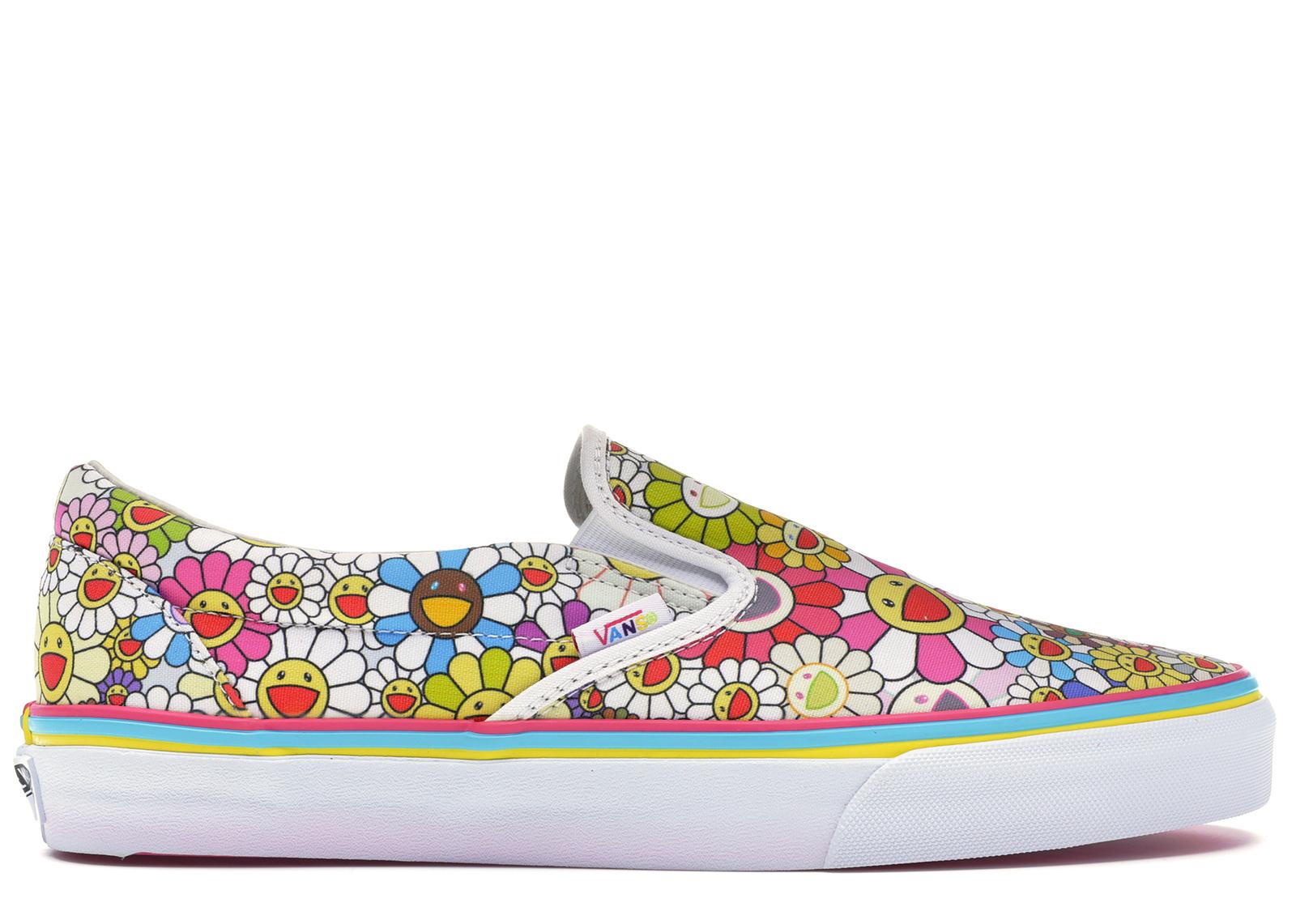 vans slip on multi colored