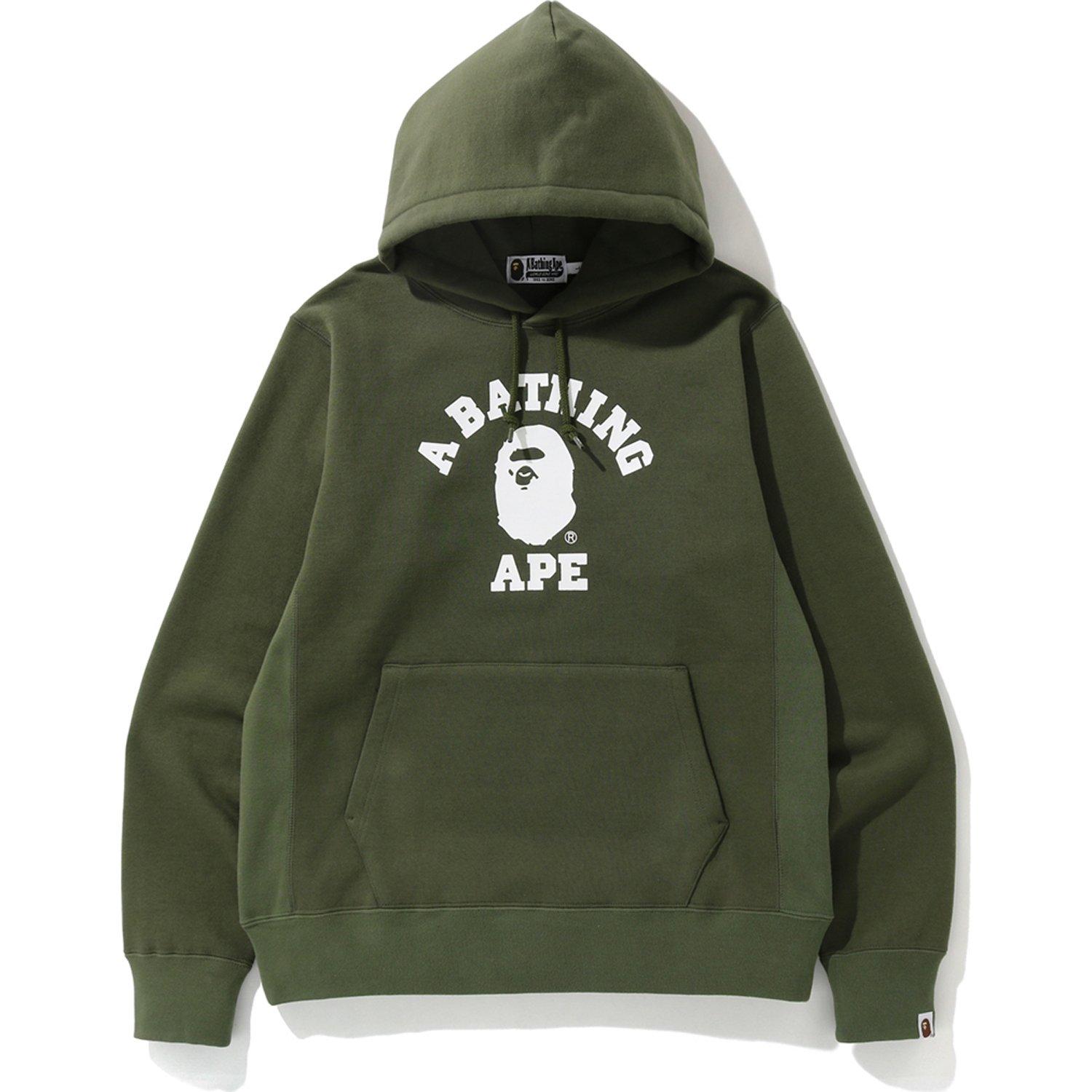 A Bathing Ape College Heavy Weight Pullover Hoodie in Olive (Green) for ...