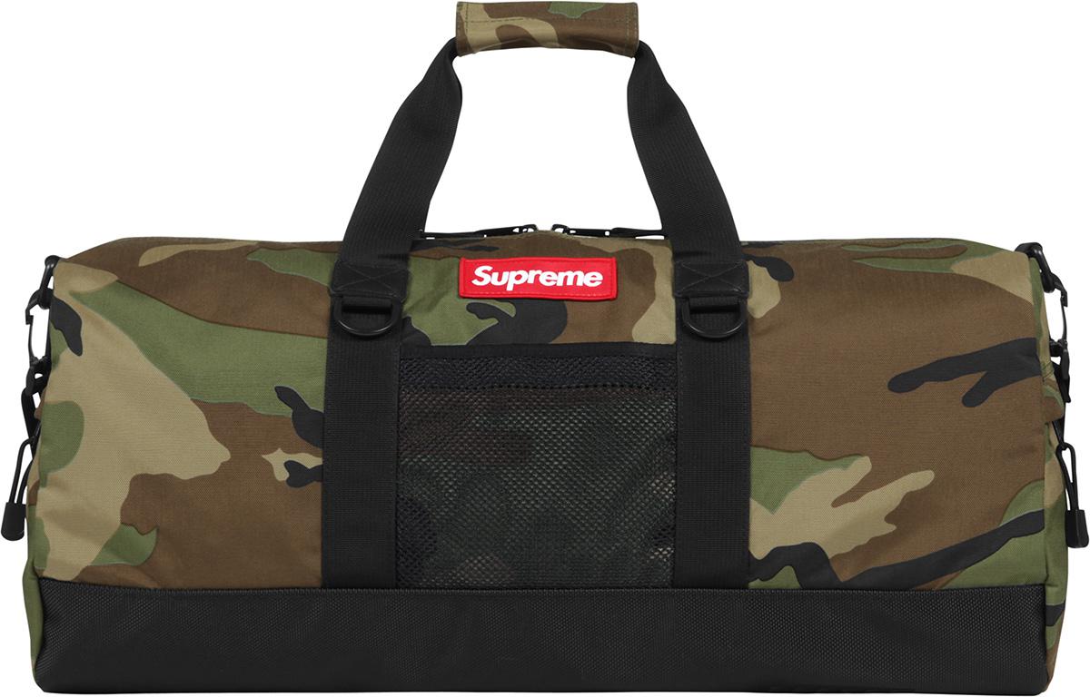 supreme camo duffle bag