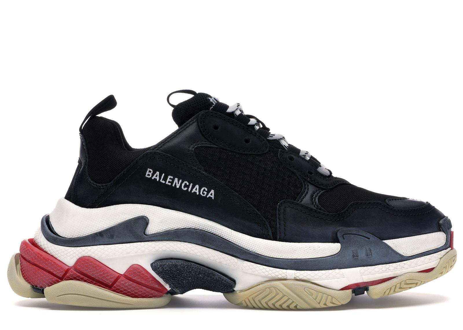 balenciaga triple s black and red