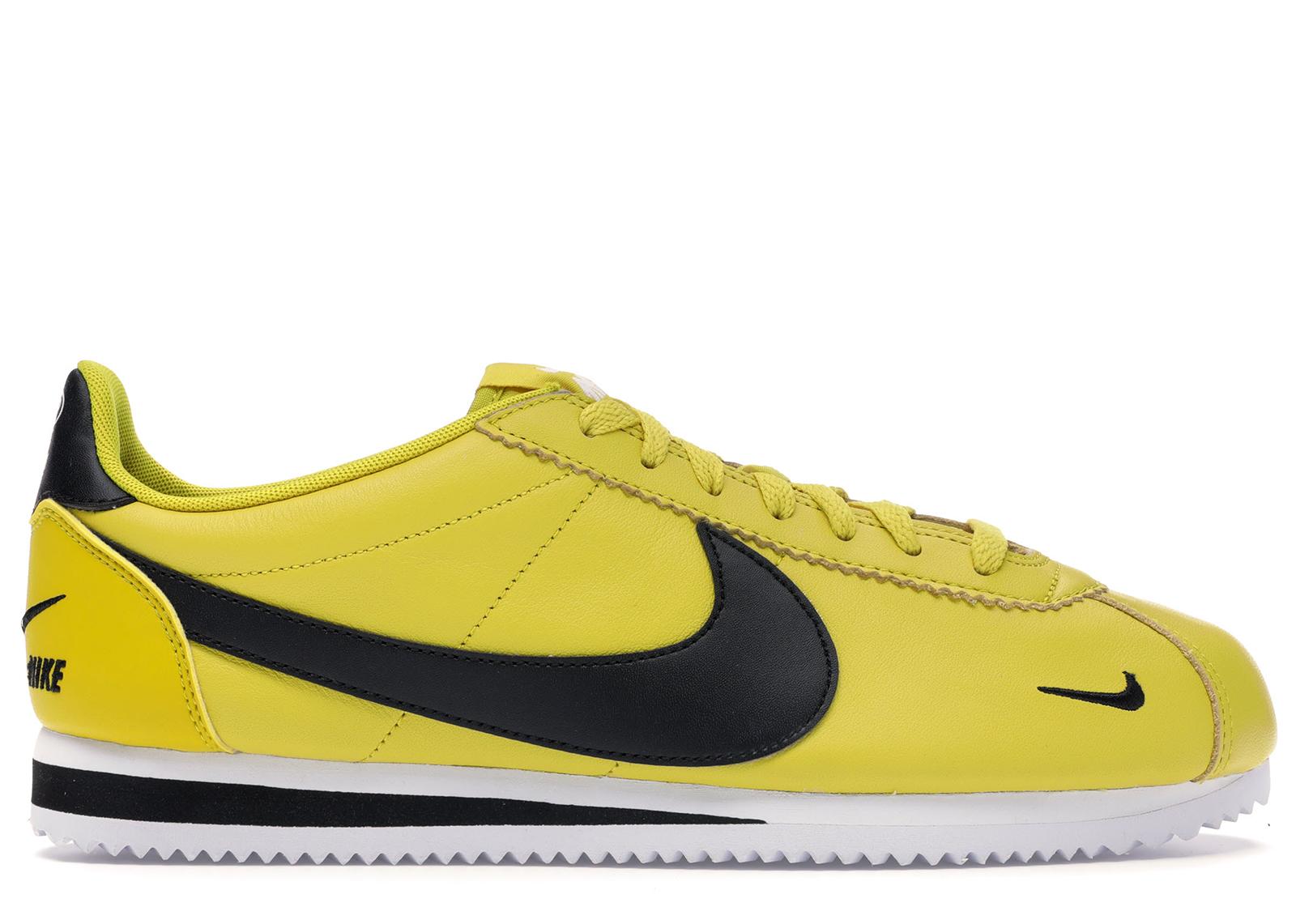 nike cortez yellow and black