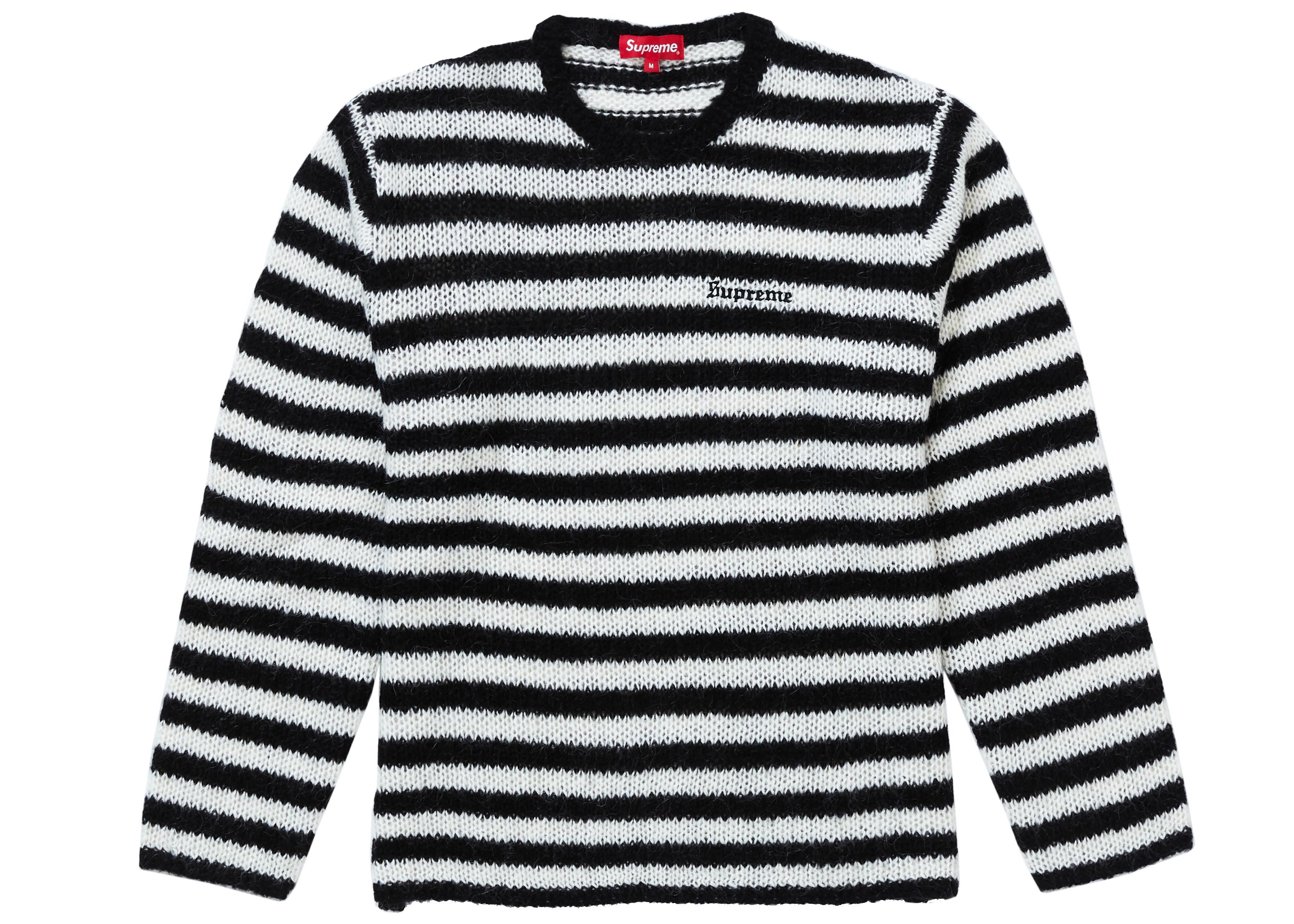 supreme black and white sweater