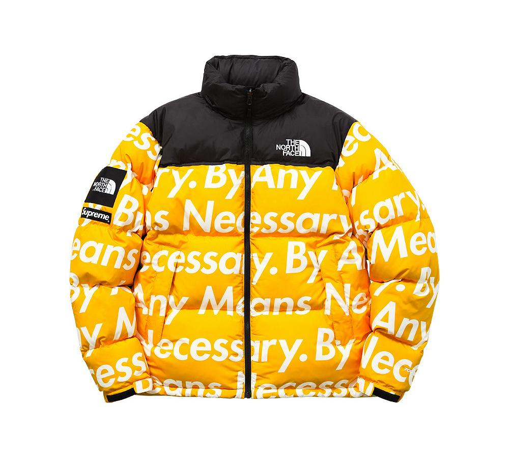 Supreme The North Face By Any Means Nuptse Jacket In Yellow For Men Lyst