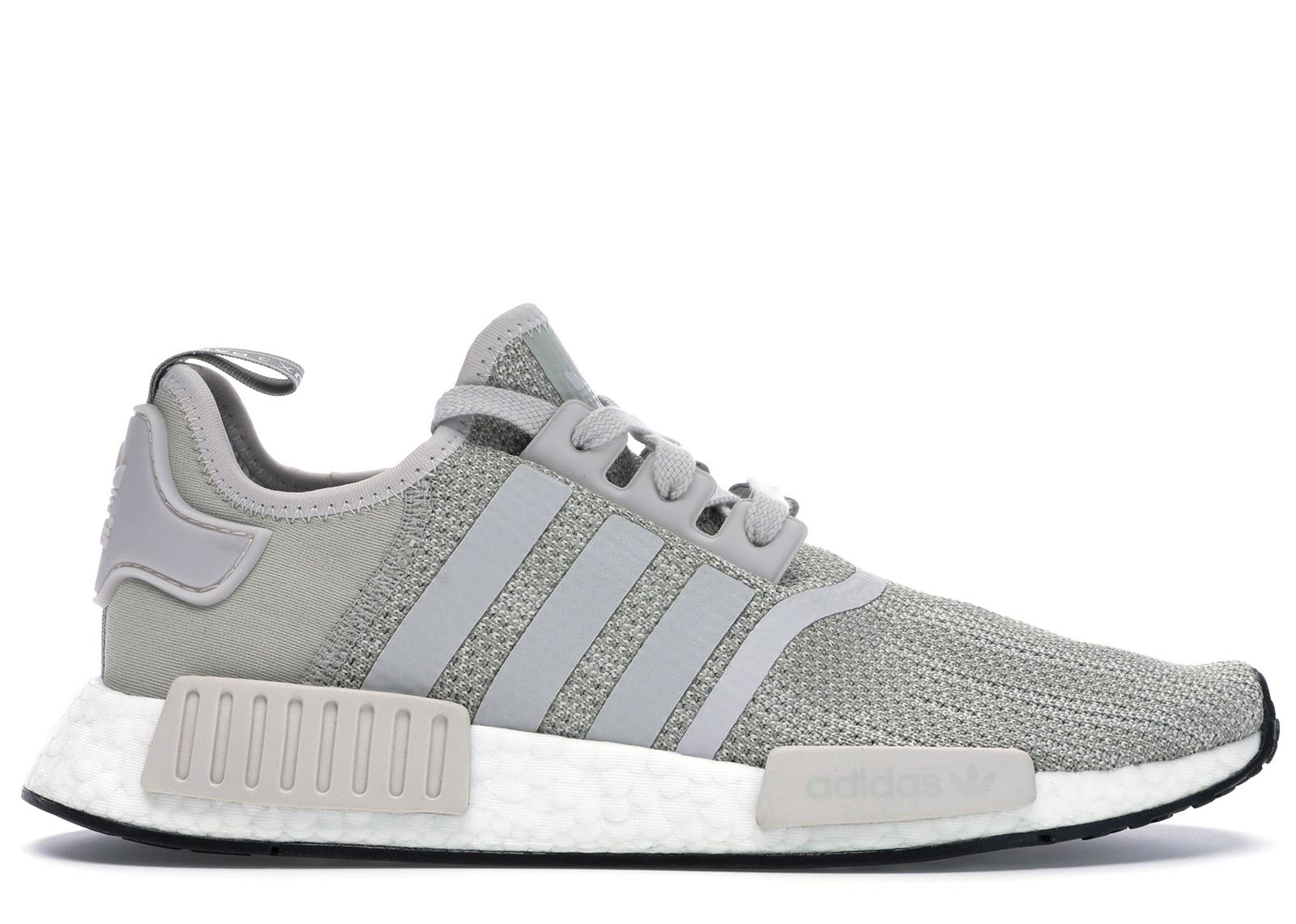 white and gray nmds