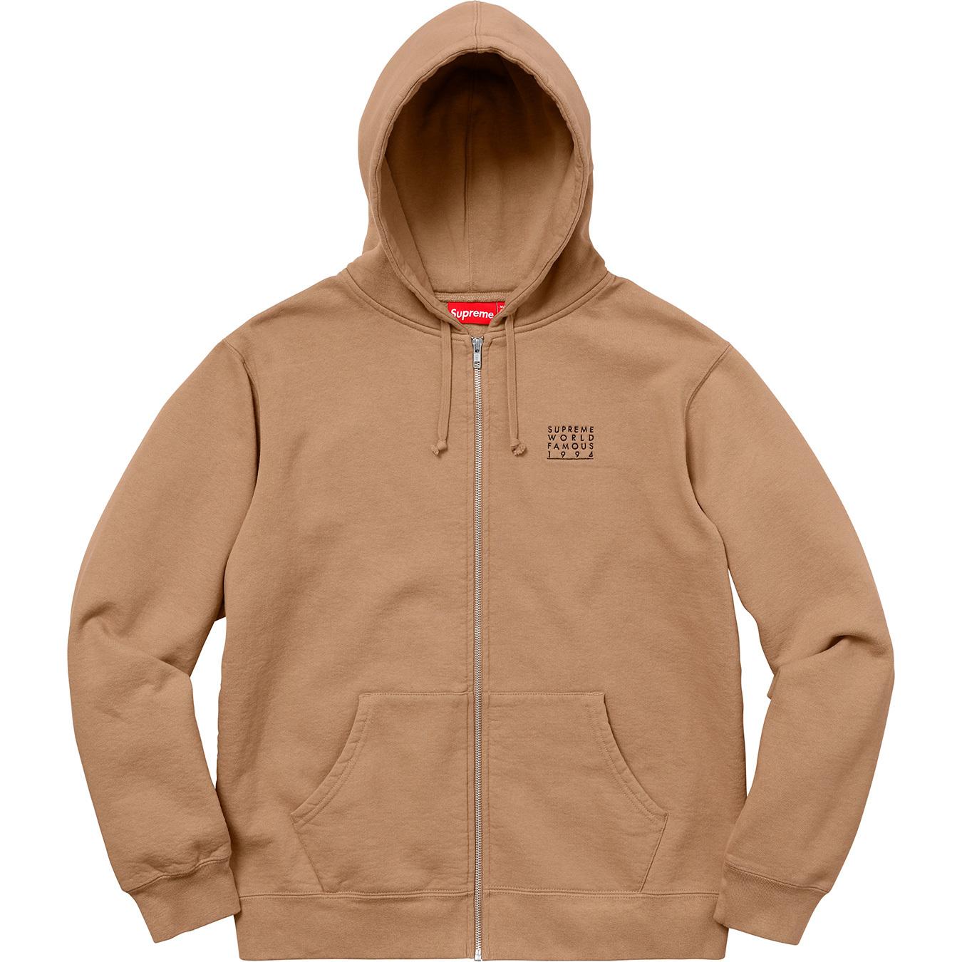 supreme world famous zip up hoodie