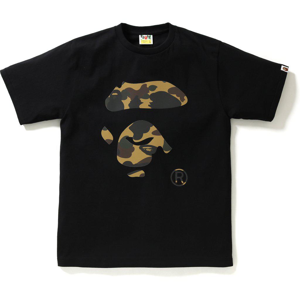 A Bathing Ape Reflector 1st Camo Ape Face Tee Black/yellow in Black for ...