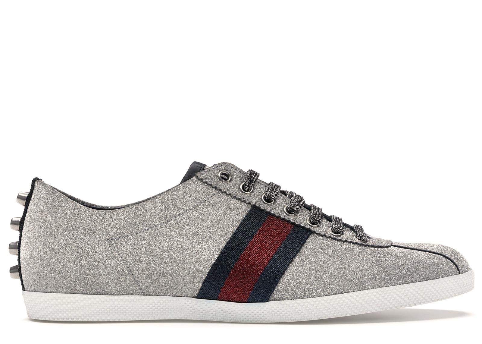 gucci silver glitter web bambi sneakers