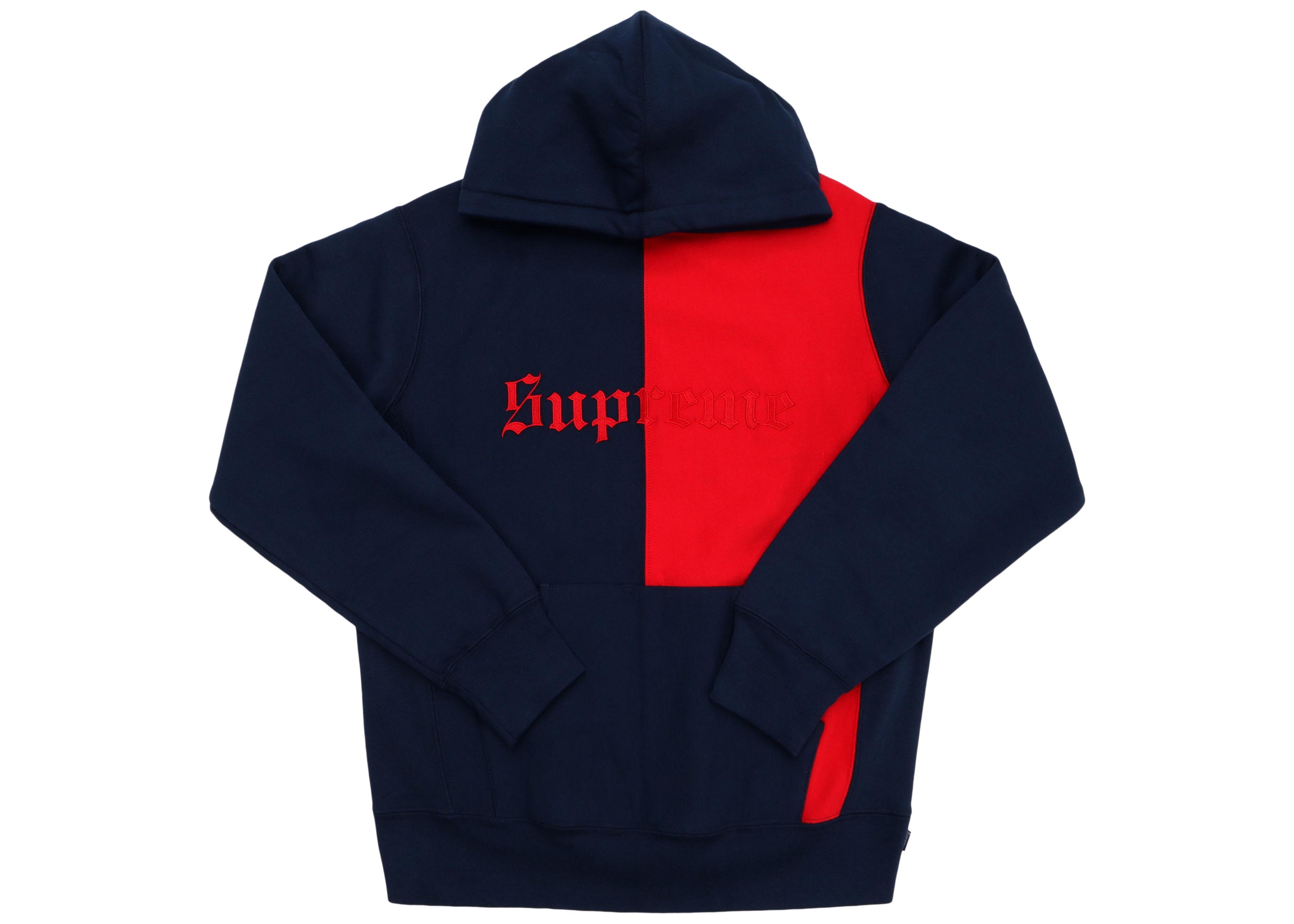 supreme hoodie red and blue