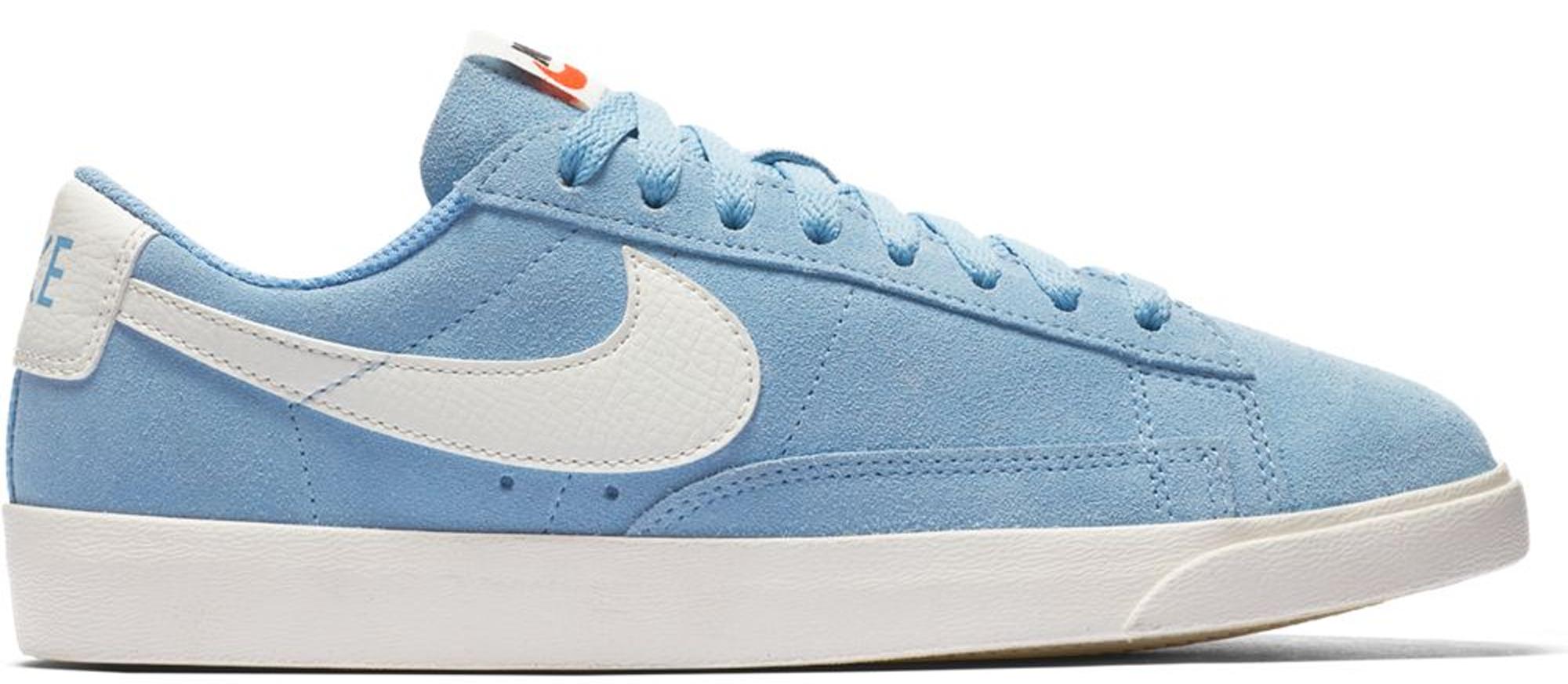 nike blazer leche baby blue suede trainers