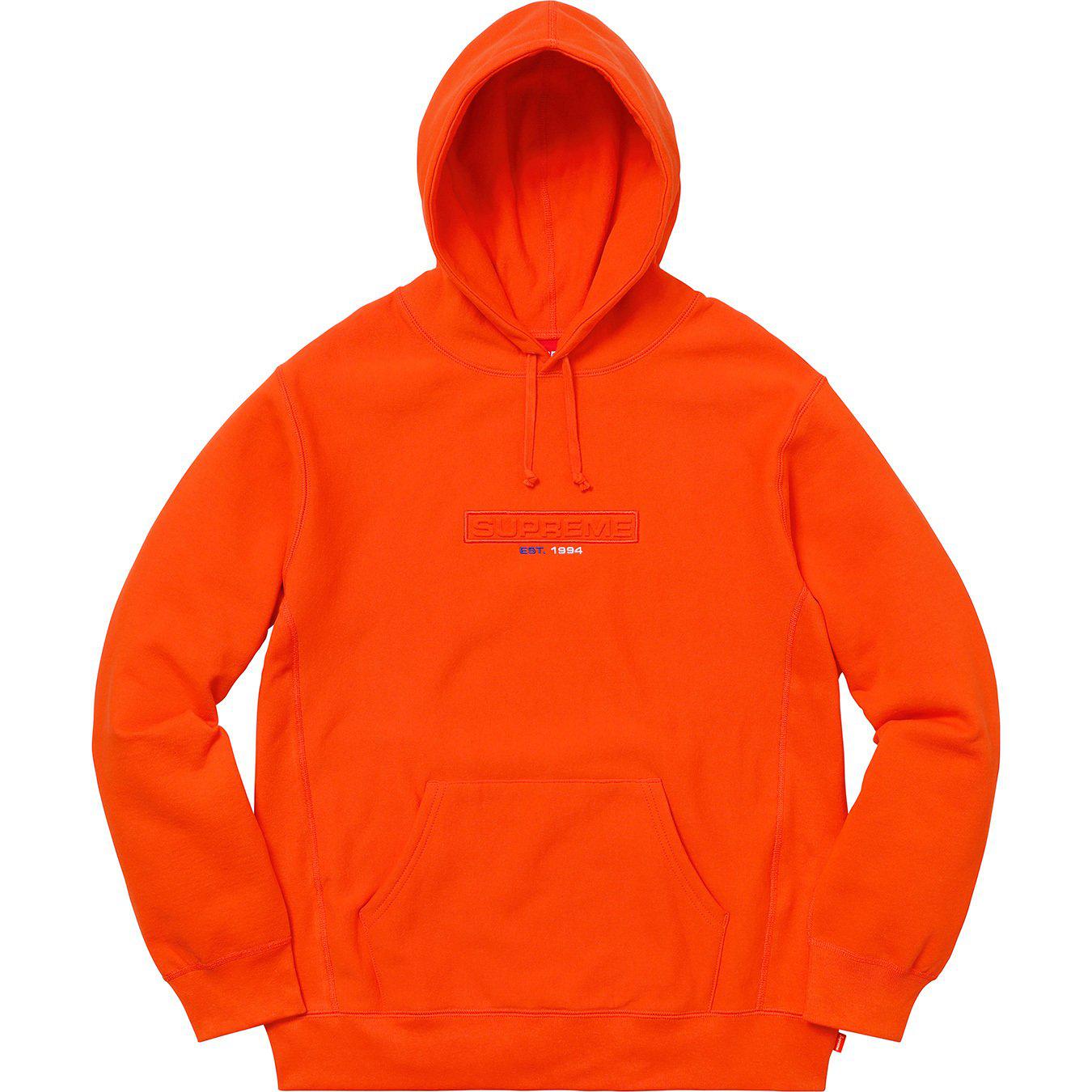 supreme embossed logo hoodie ss18