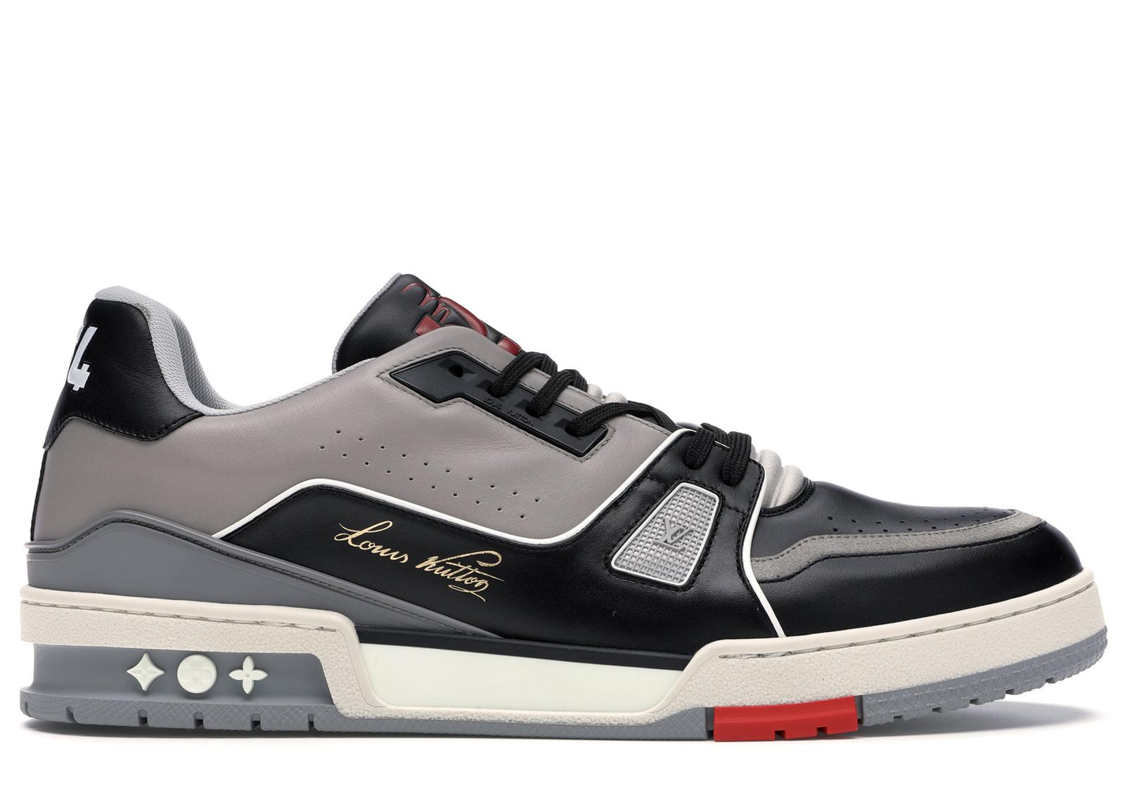 louis vuitton lv trainer sneaker boot high black grey