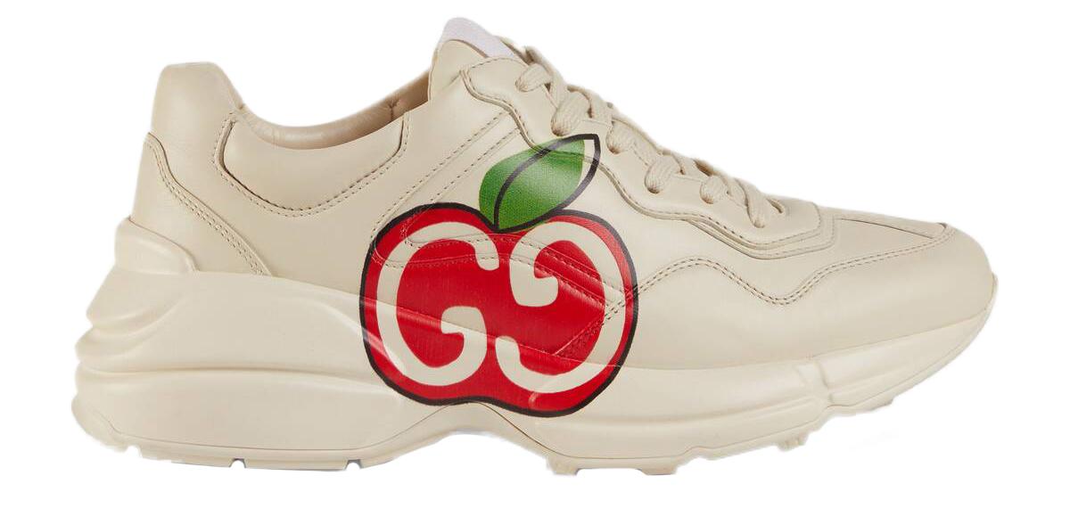 Gucci Leather Rhyton Apple Sneakers in Ivory (White) - Save 24% - Lyst