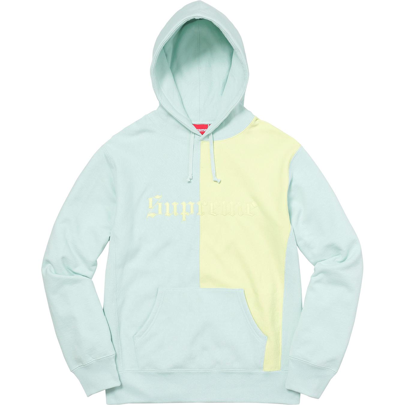 supreme split old english hooded sweatshirt