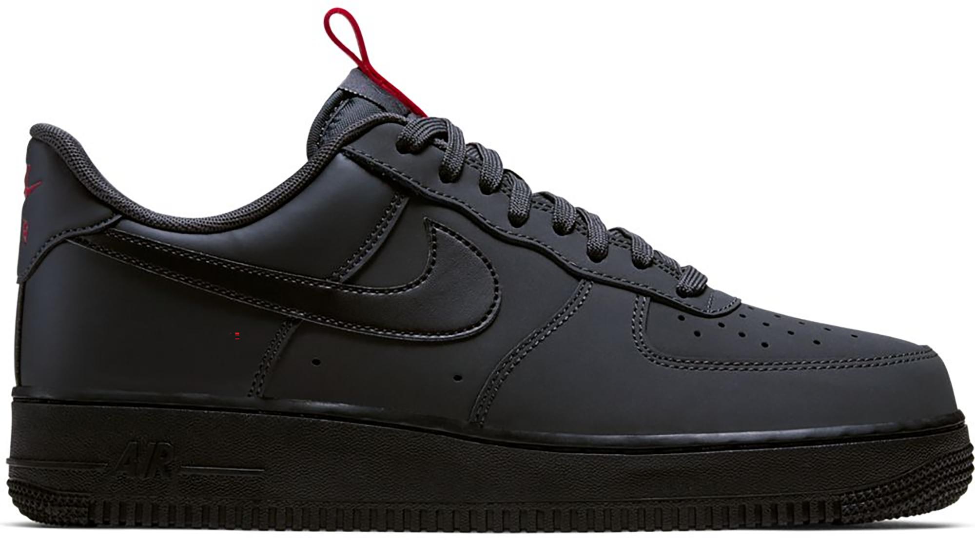 nike air force 1 07 anthracite black university red
