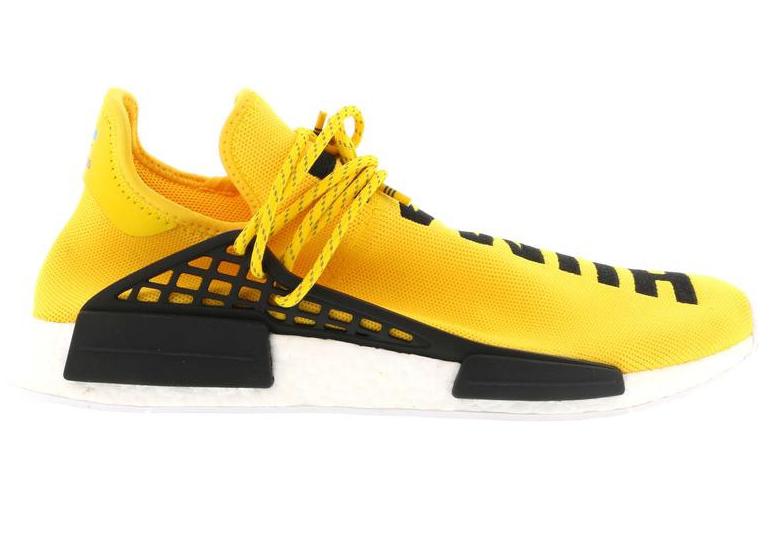 human race shoes blue and yellow