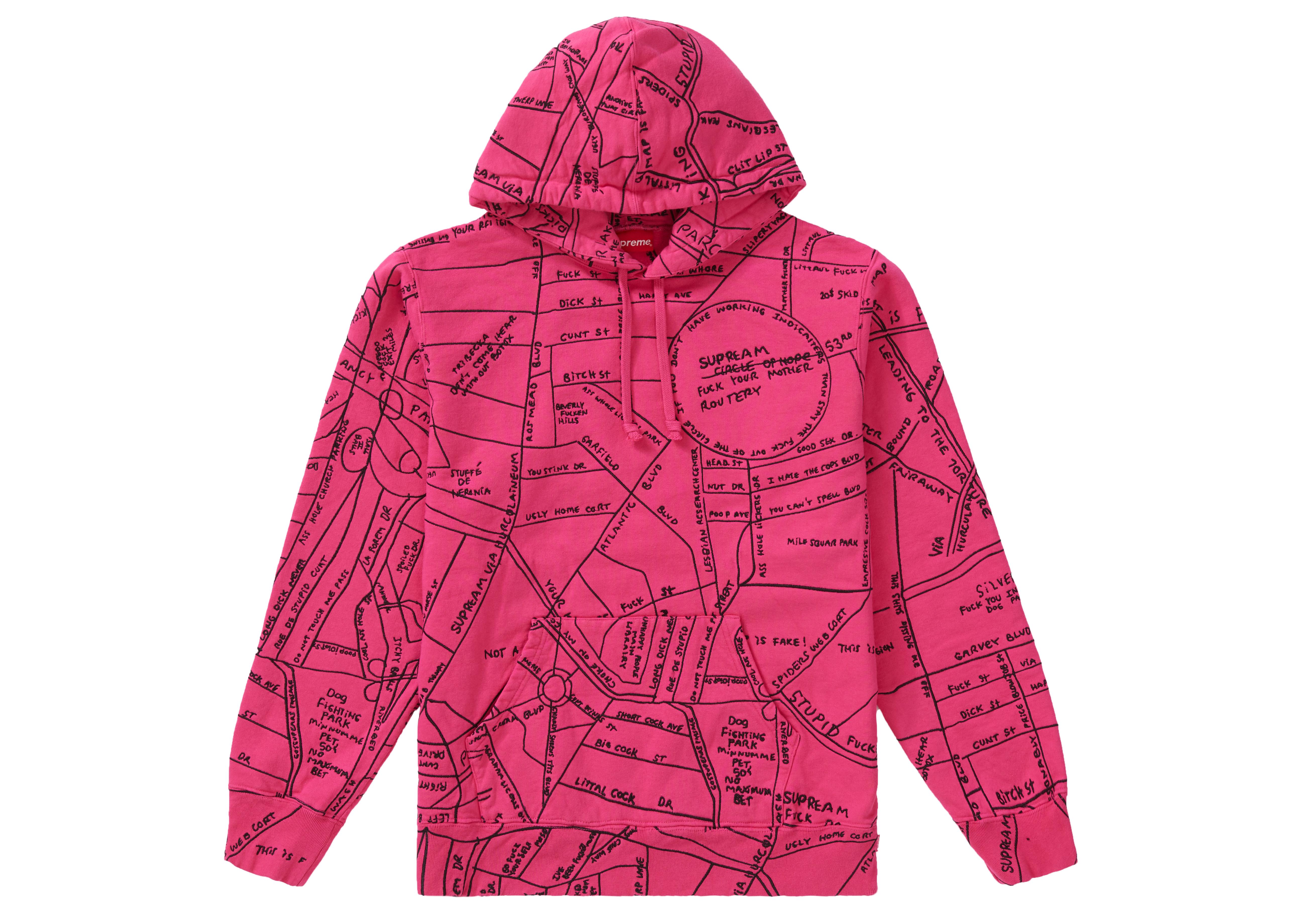 supreme gonz embroidered map hooded sweatshirt