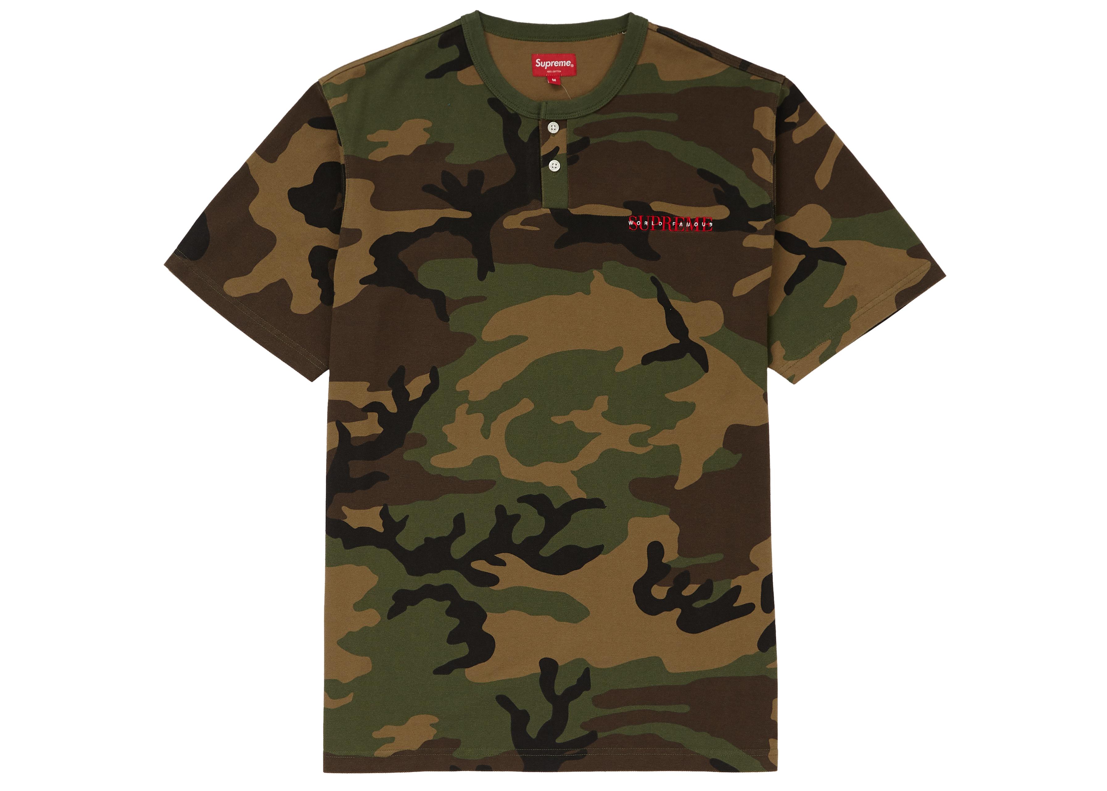 Supreme Cotton Camouflage Henley T-shirt in Woodland Camo (Green) for ...