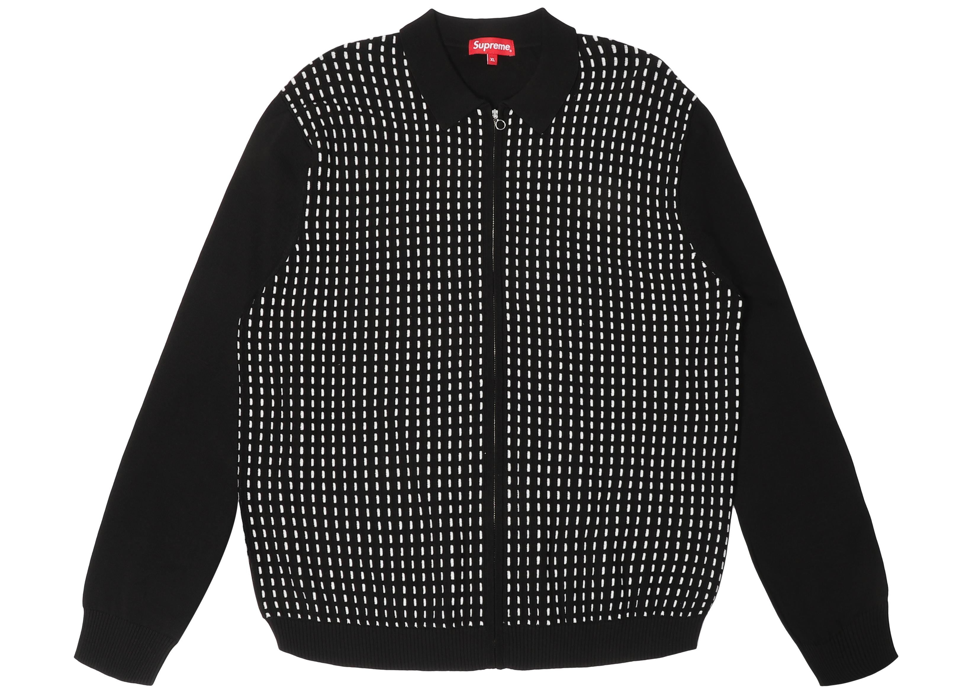 supreme zip up polo sweater