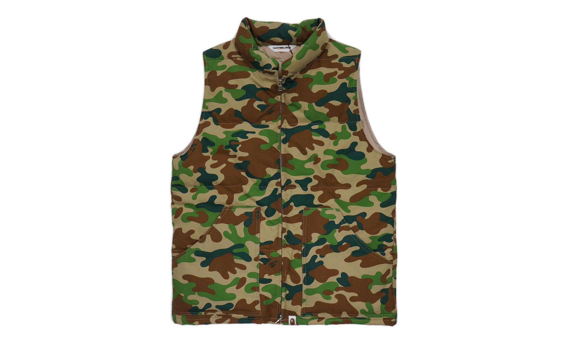 A Bathing Ape Puzzle Camo Down Vest Brown for Men - Lyst