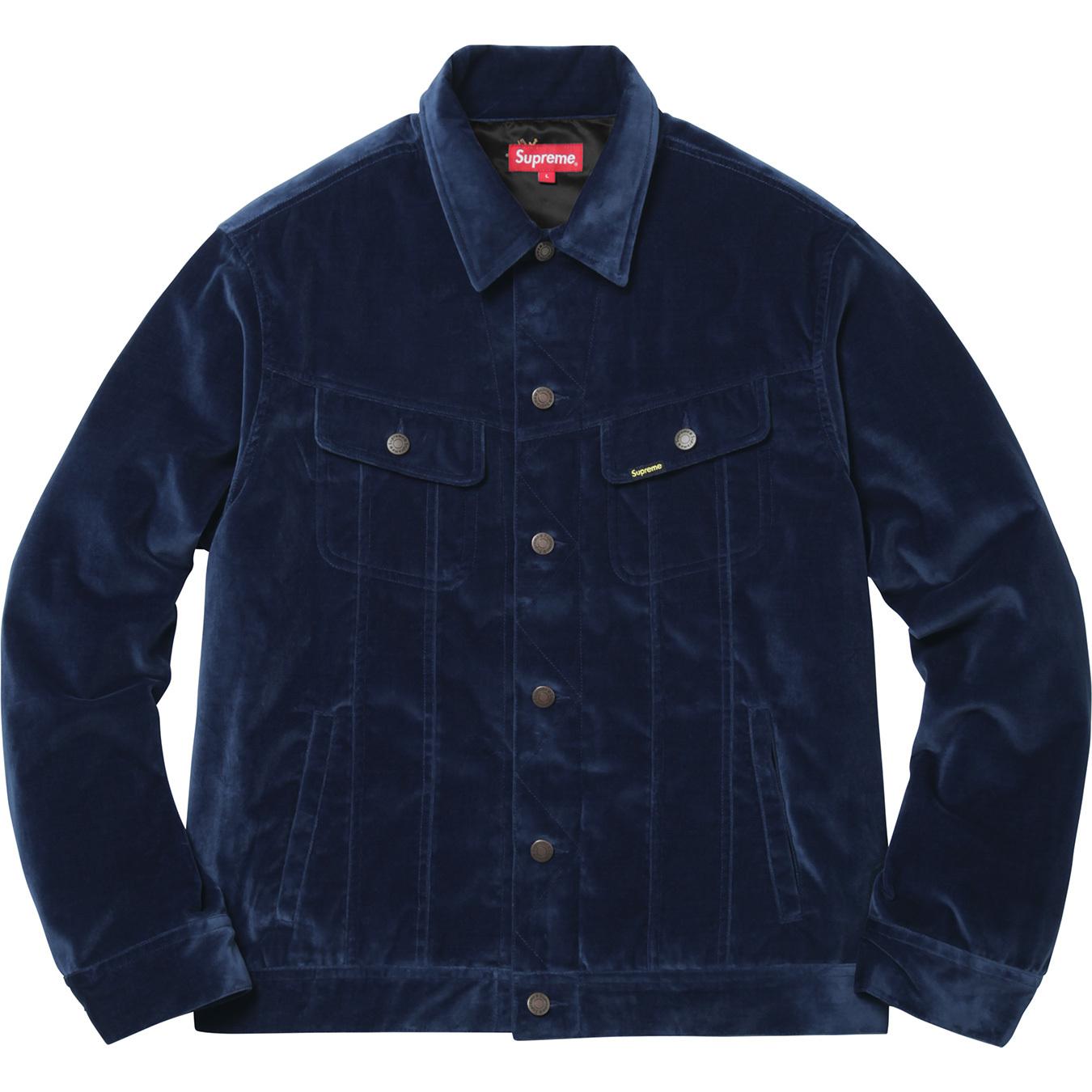 supreme velvet trucker jacket