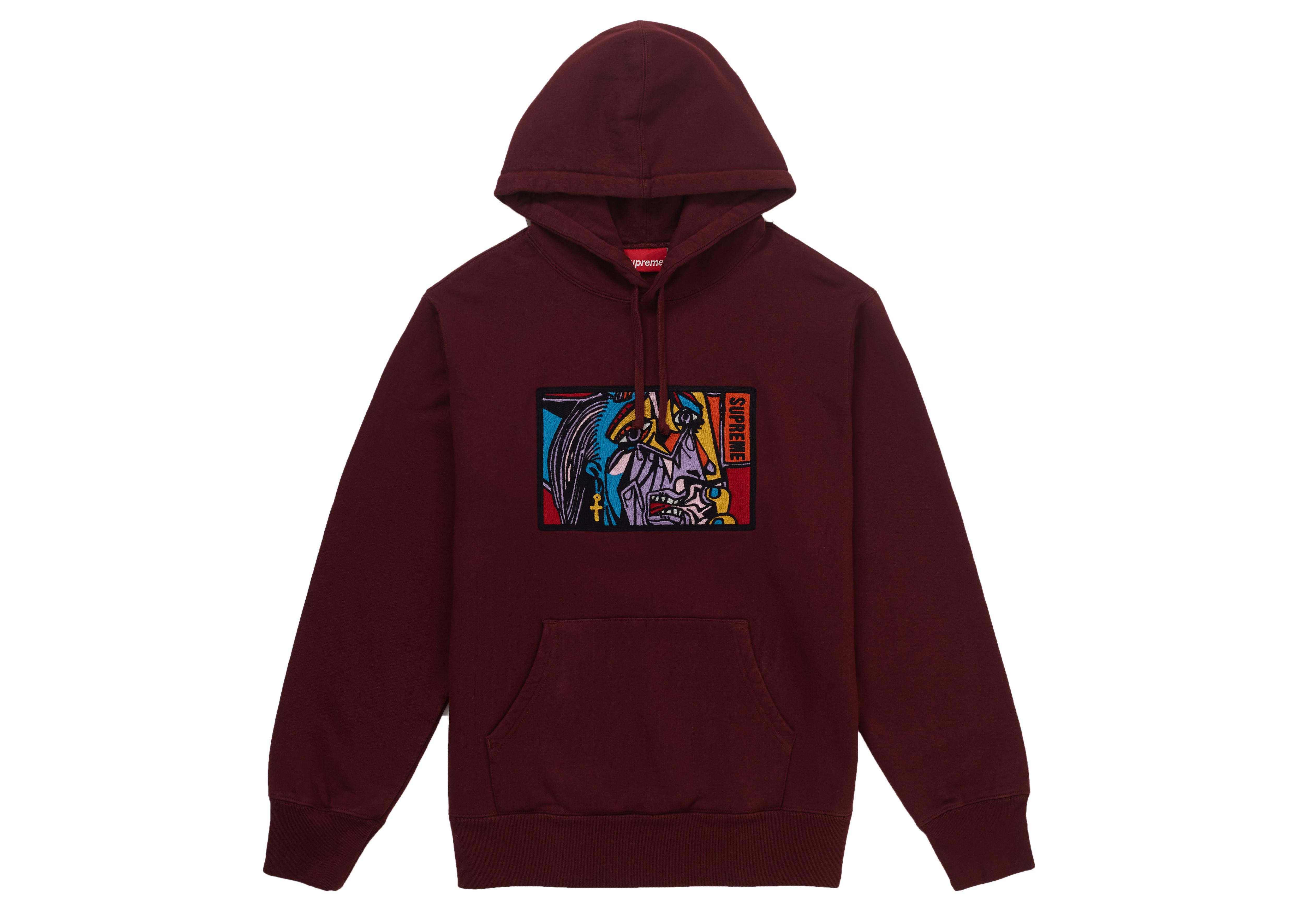 maroon supreme hoodie