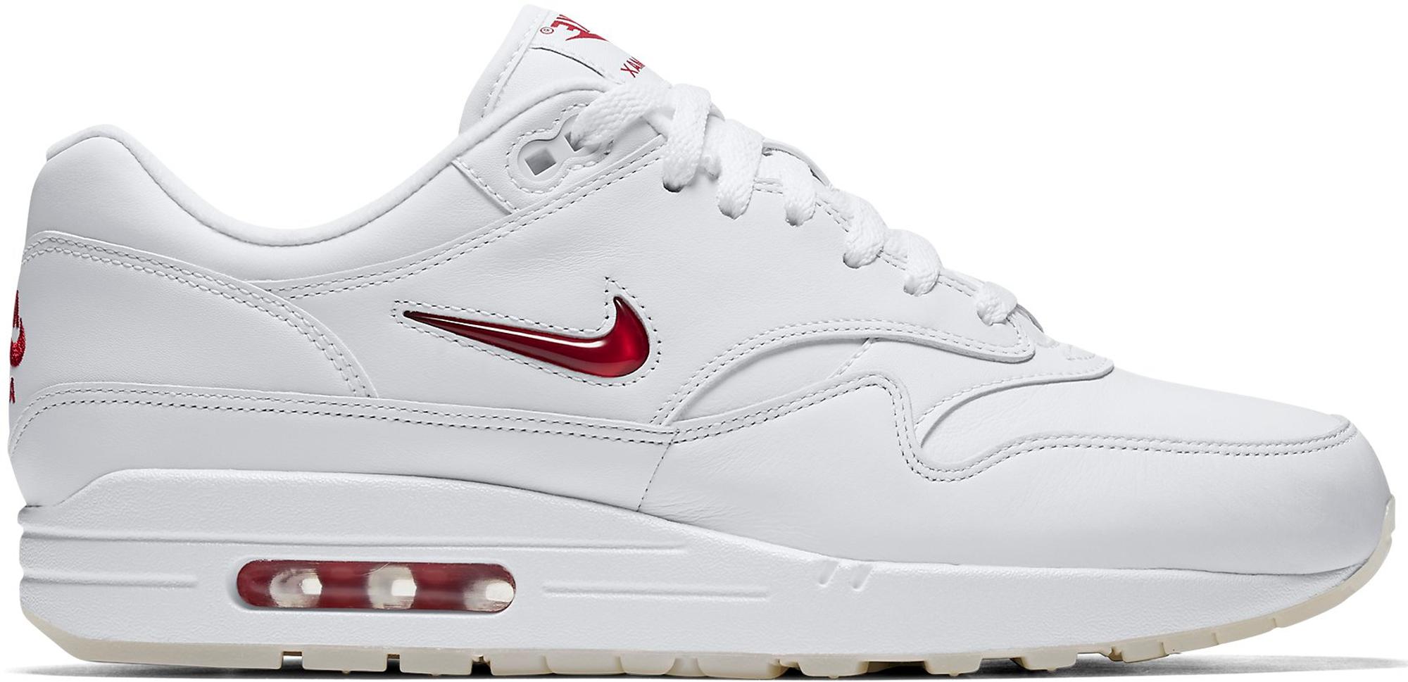 Nike Air Max 1 Jewel Rare Ruby in White/University Red-University (White) for Men - Lyst