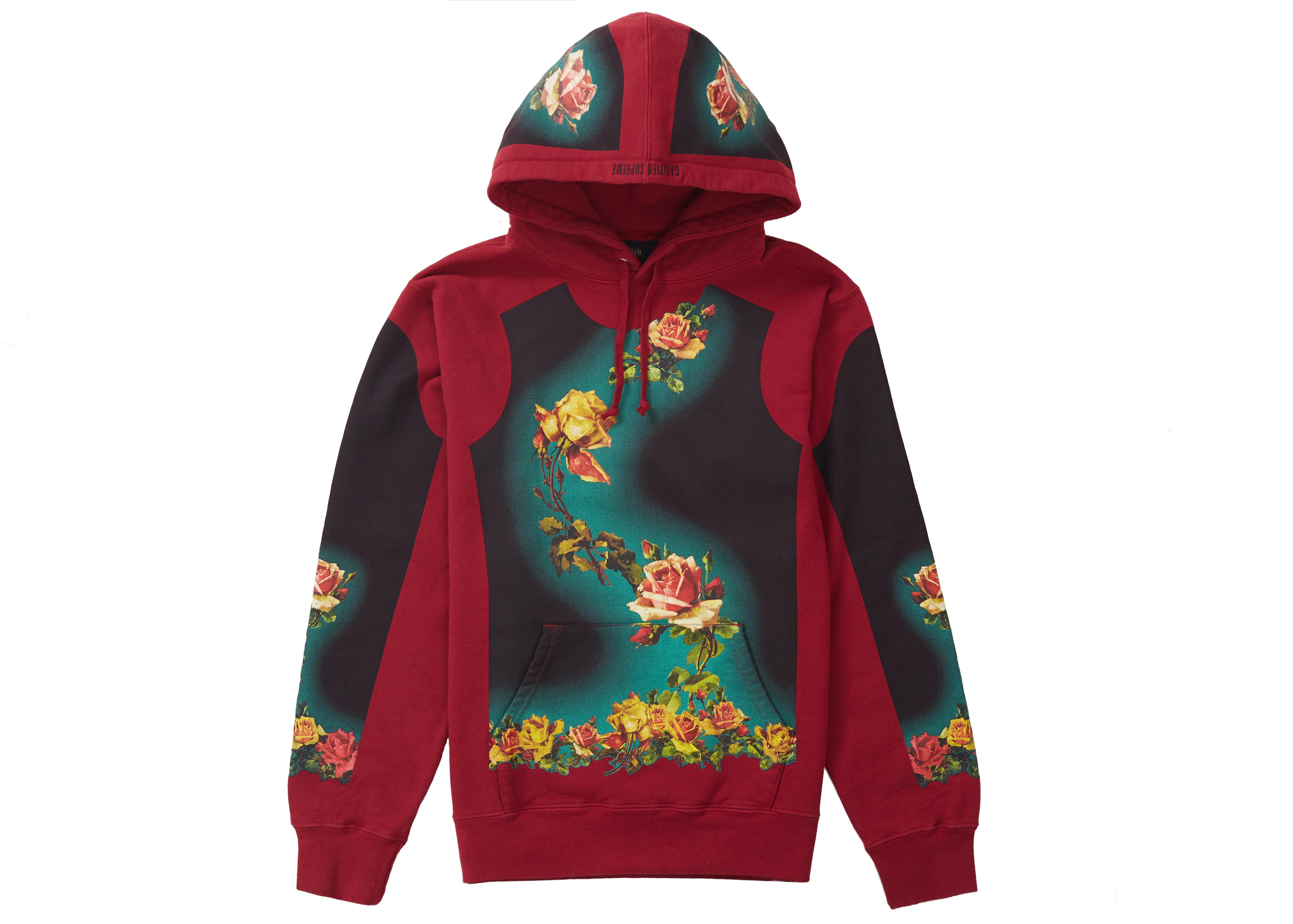 supreme jean paul gaultier floral print hooded sweatshirt black