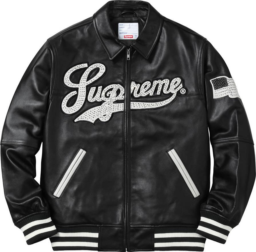 supreme quilted studded leather jacket