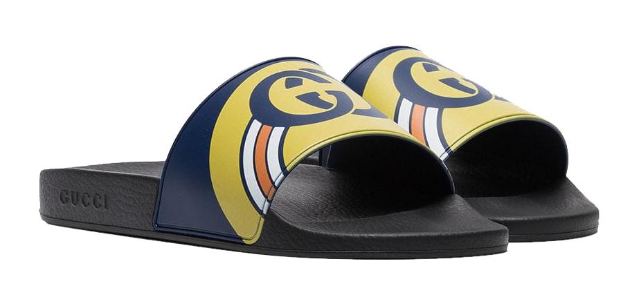 navy gucci slides