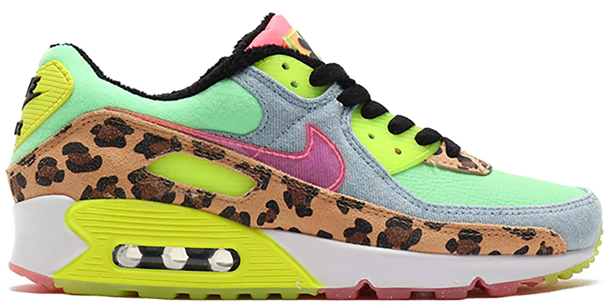 air max 90 trainers illusion green sunset pulse