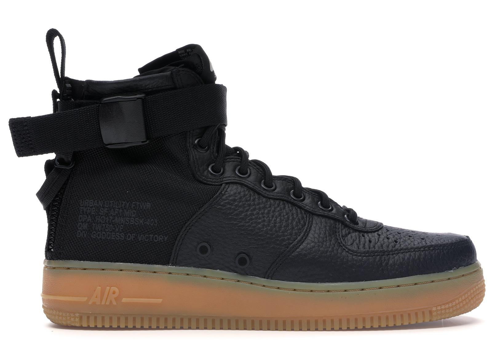 Nike Leather Sf Air Force 1 Mid Black Gum for Men - Lyst