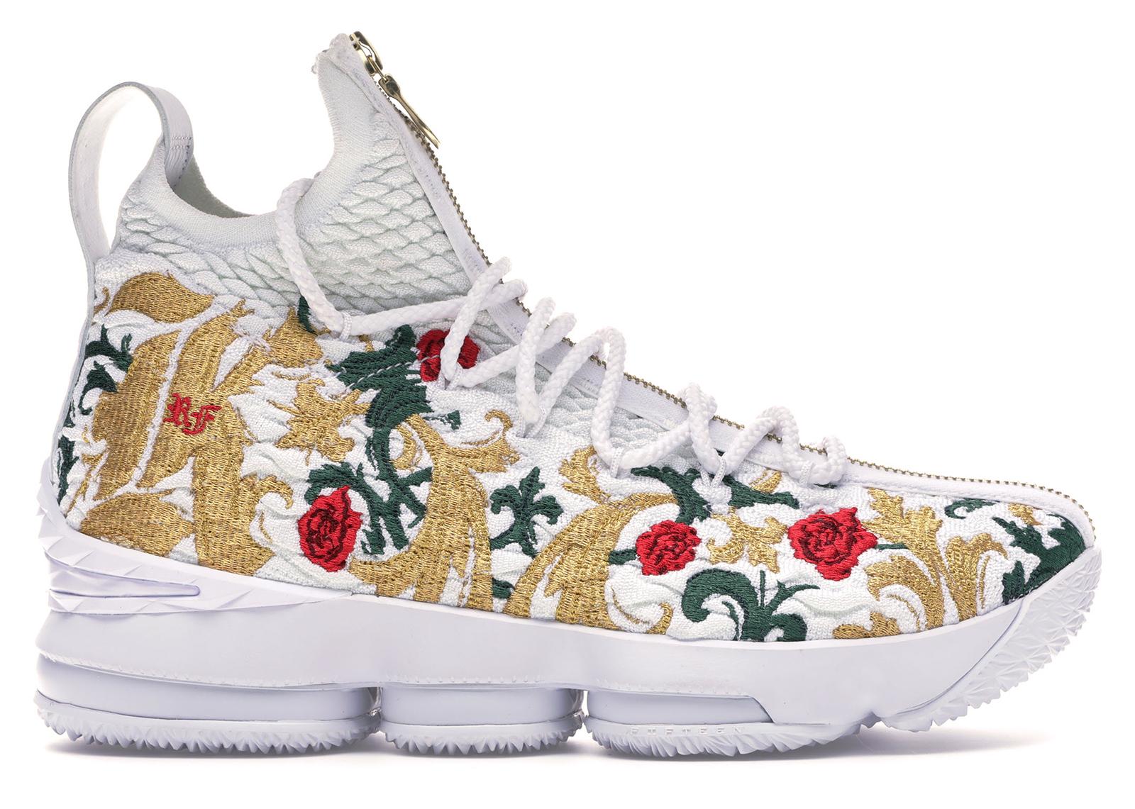 white lebrons with strap