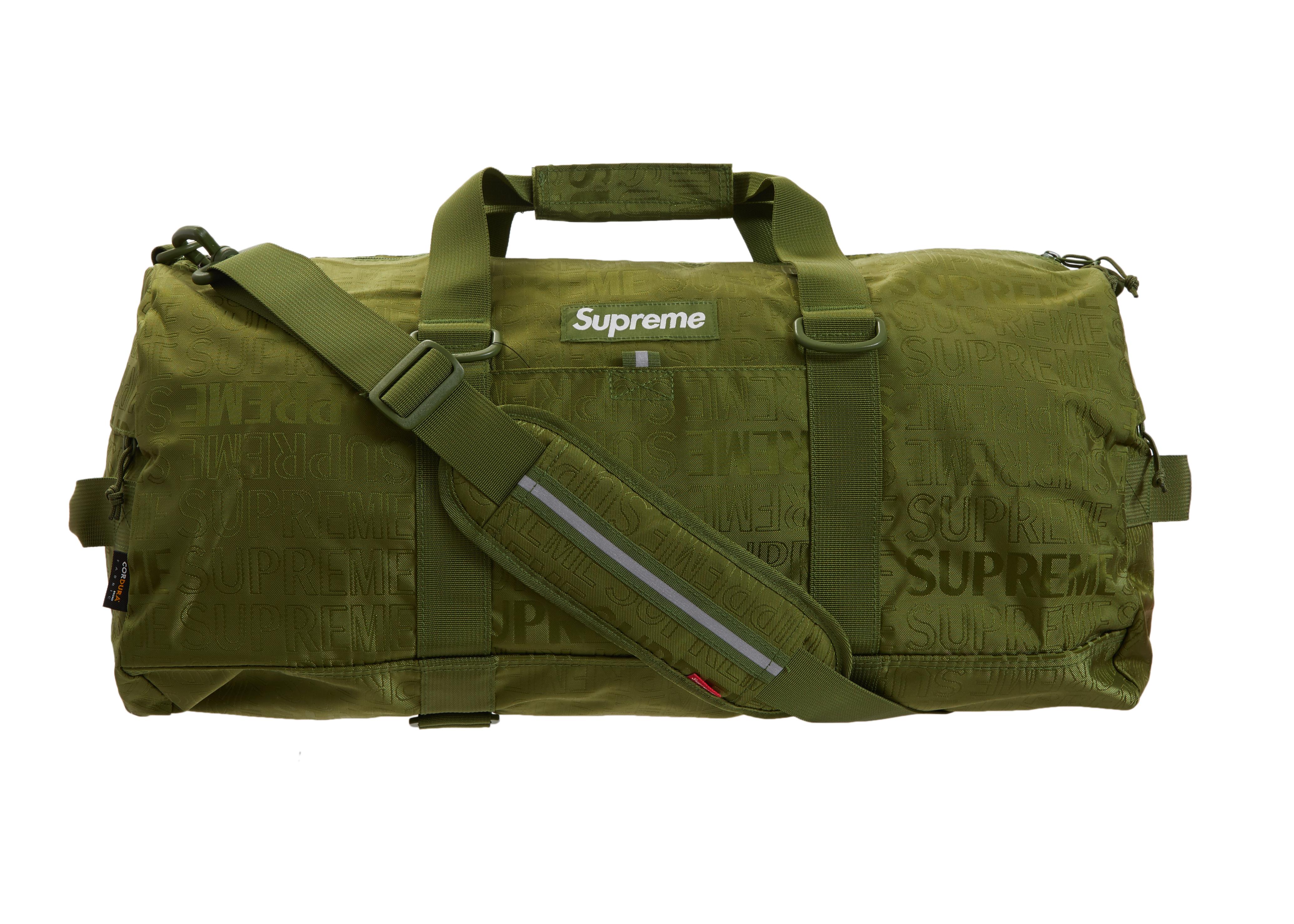 olive green duffle bag