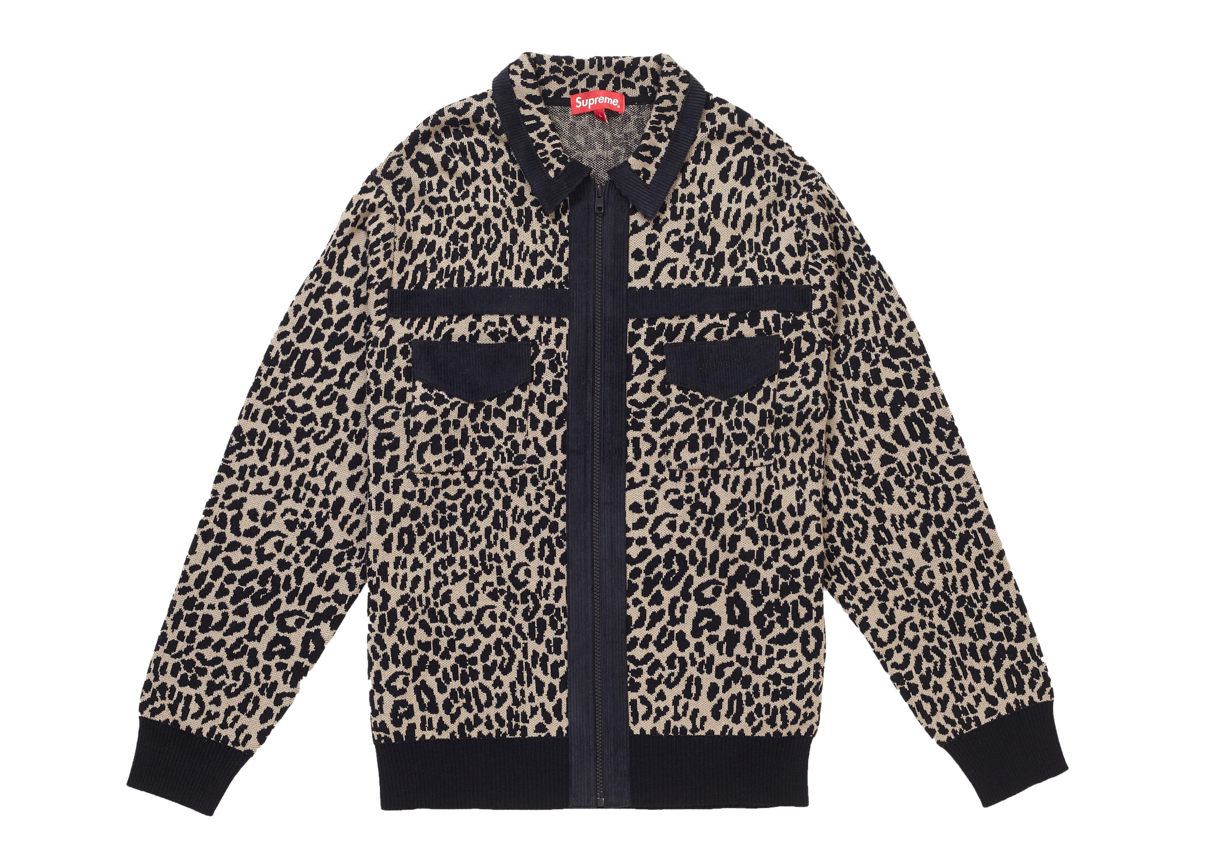 supreme corduroy detailed zip sweater