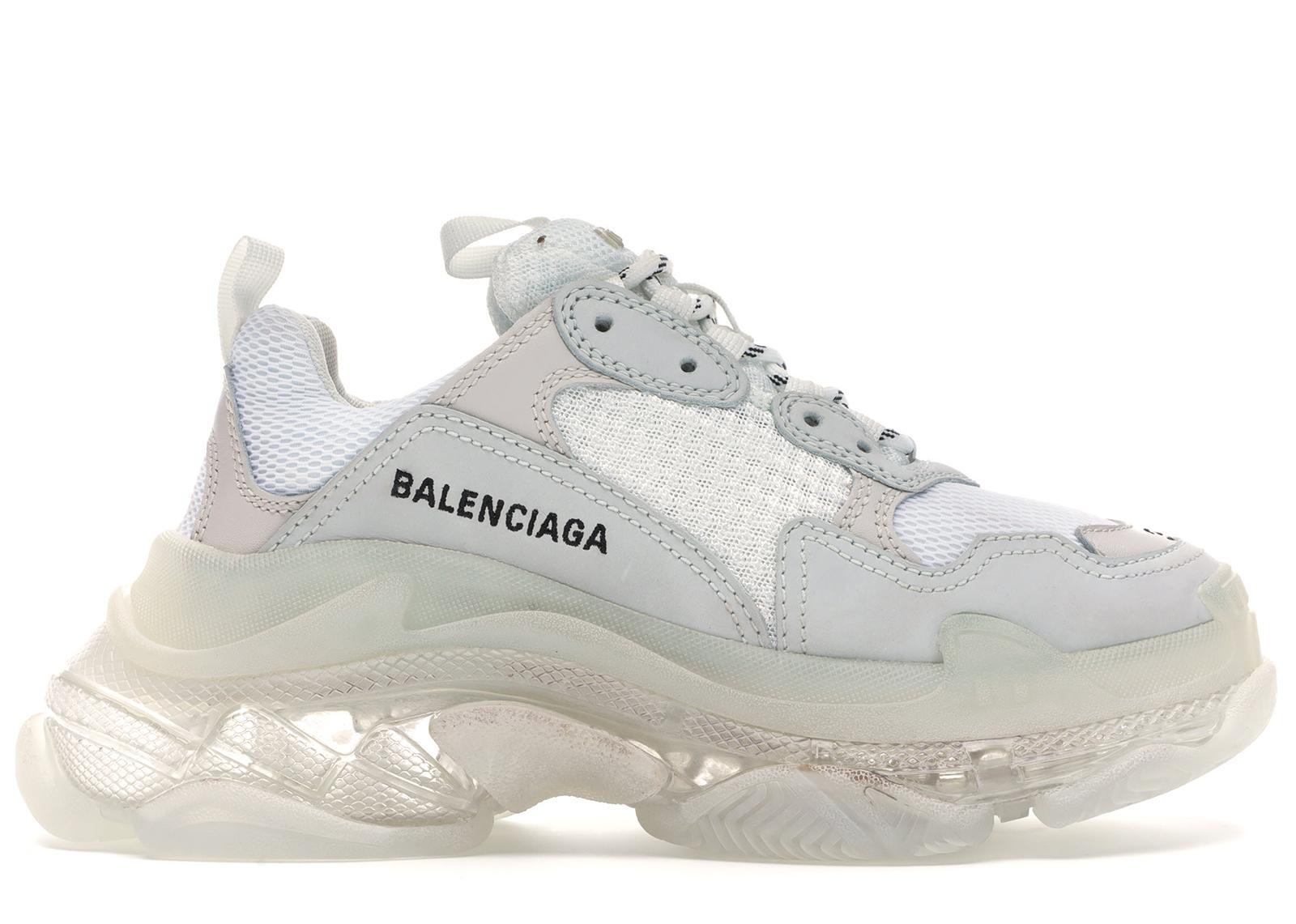 white balenciaga triple s clear sole