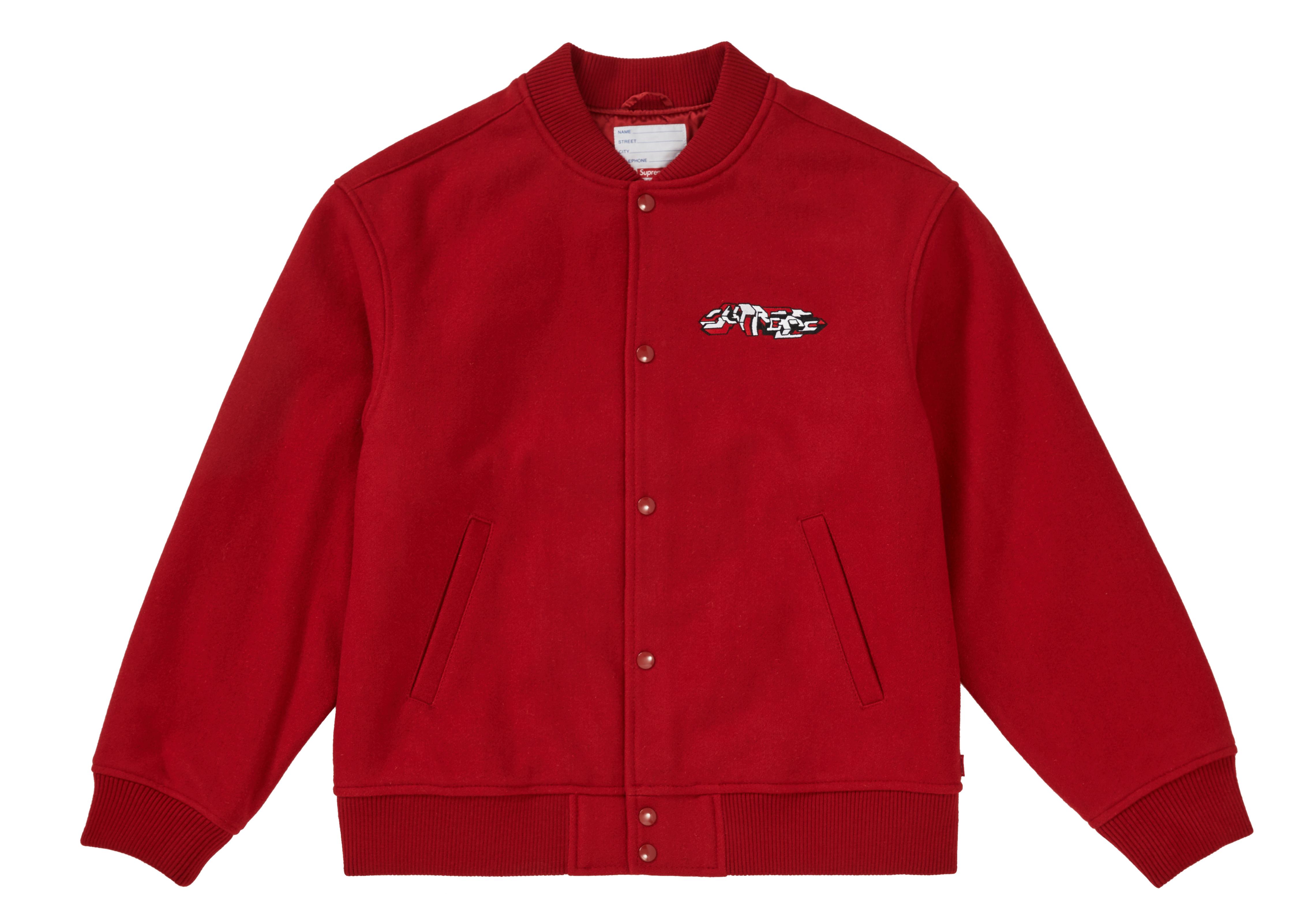 supreme delta logo varsity jacket