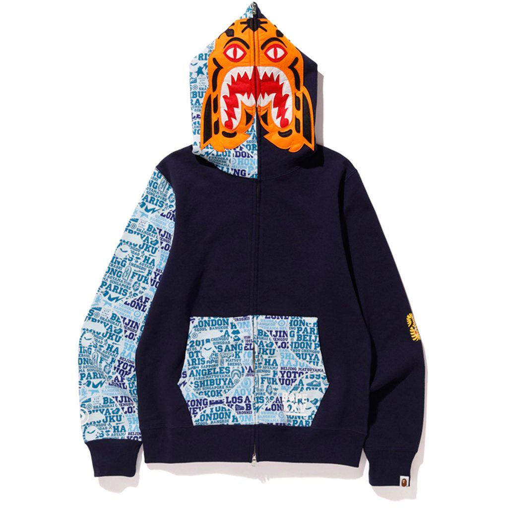 a bathing ape blue camo hoodie