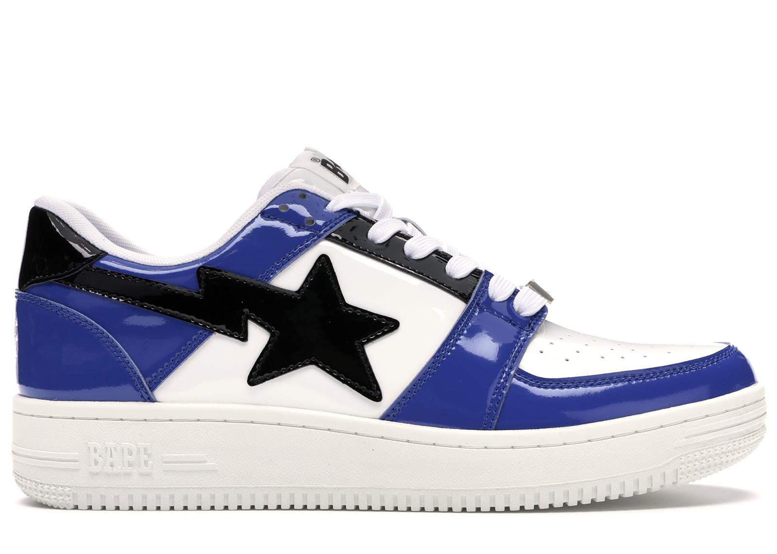 a bathing ape bapesta low crazy white