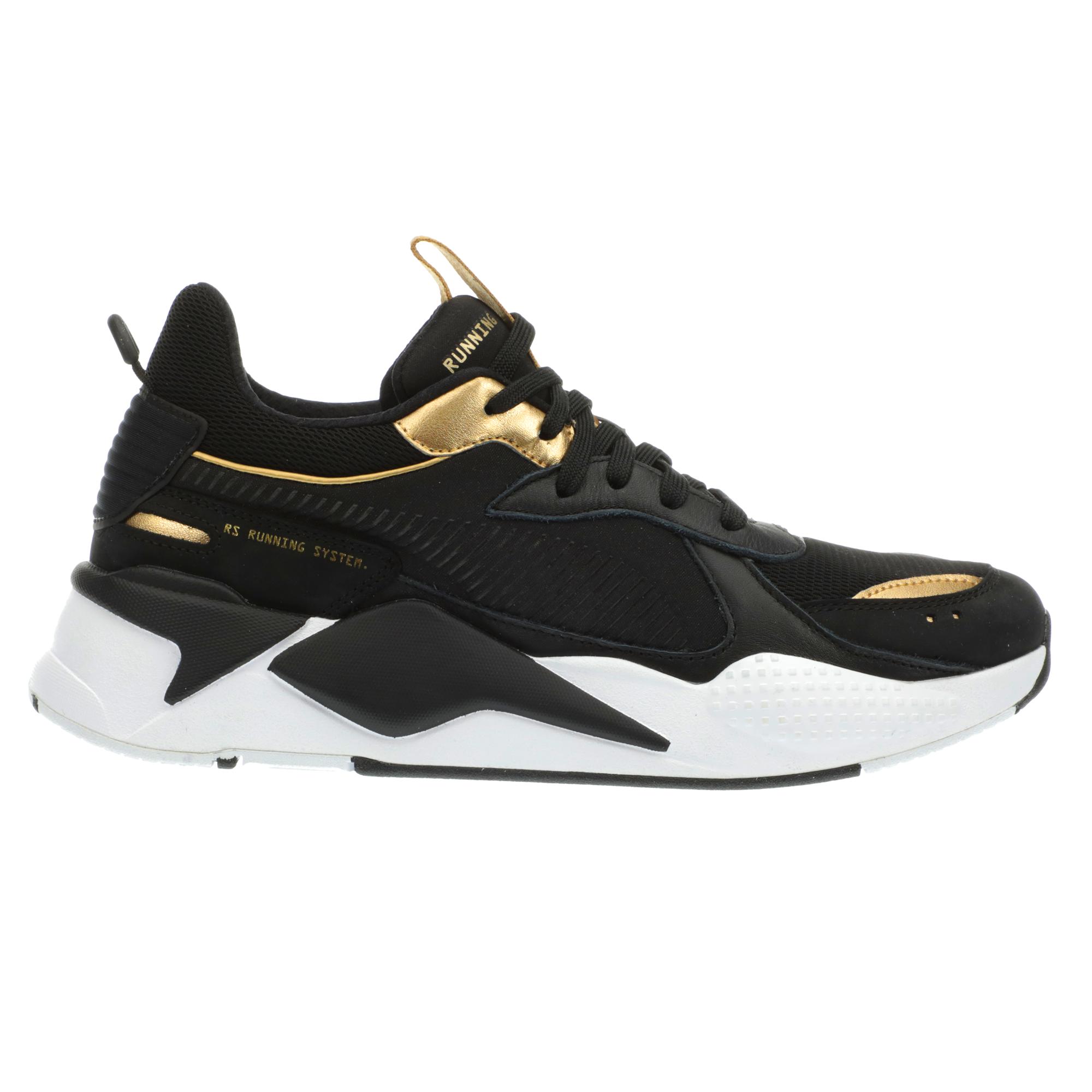 PUMA Leather Rs-x Trophies Black Gold for Men - Lyst