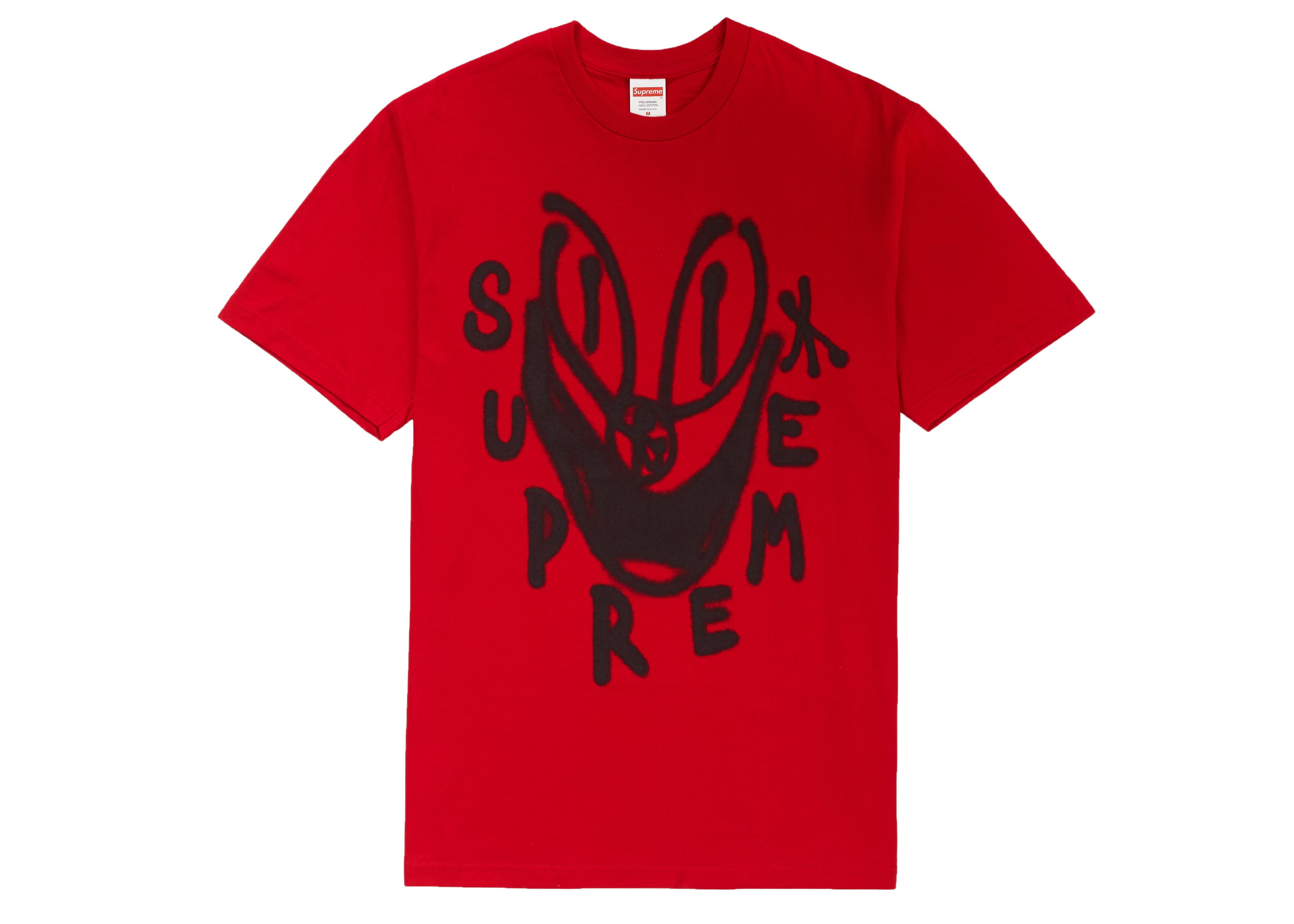 supreme smile tee red