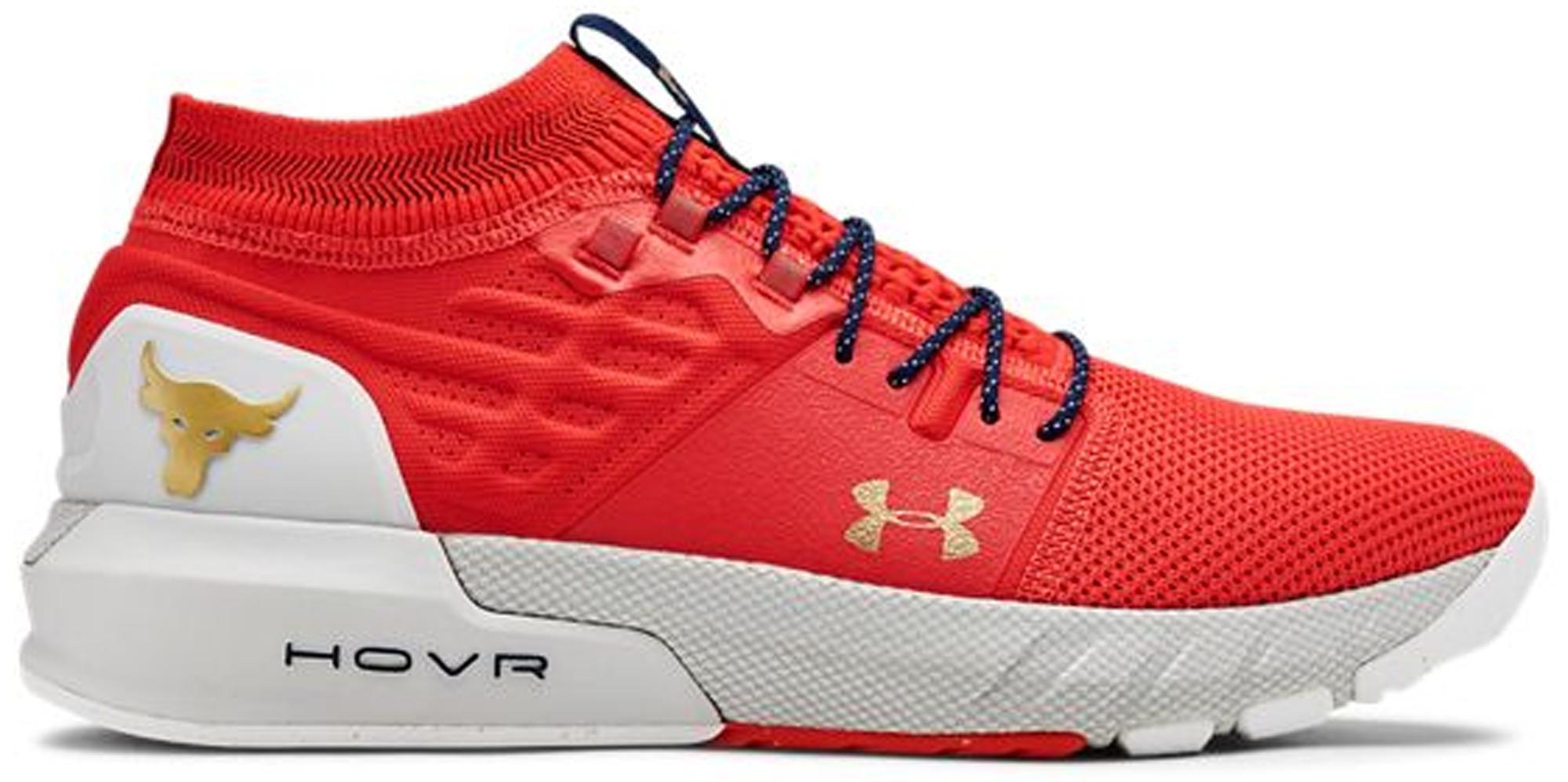 Under Armour Project Rock 2 Blood Orange Halo Grey in Red