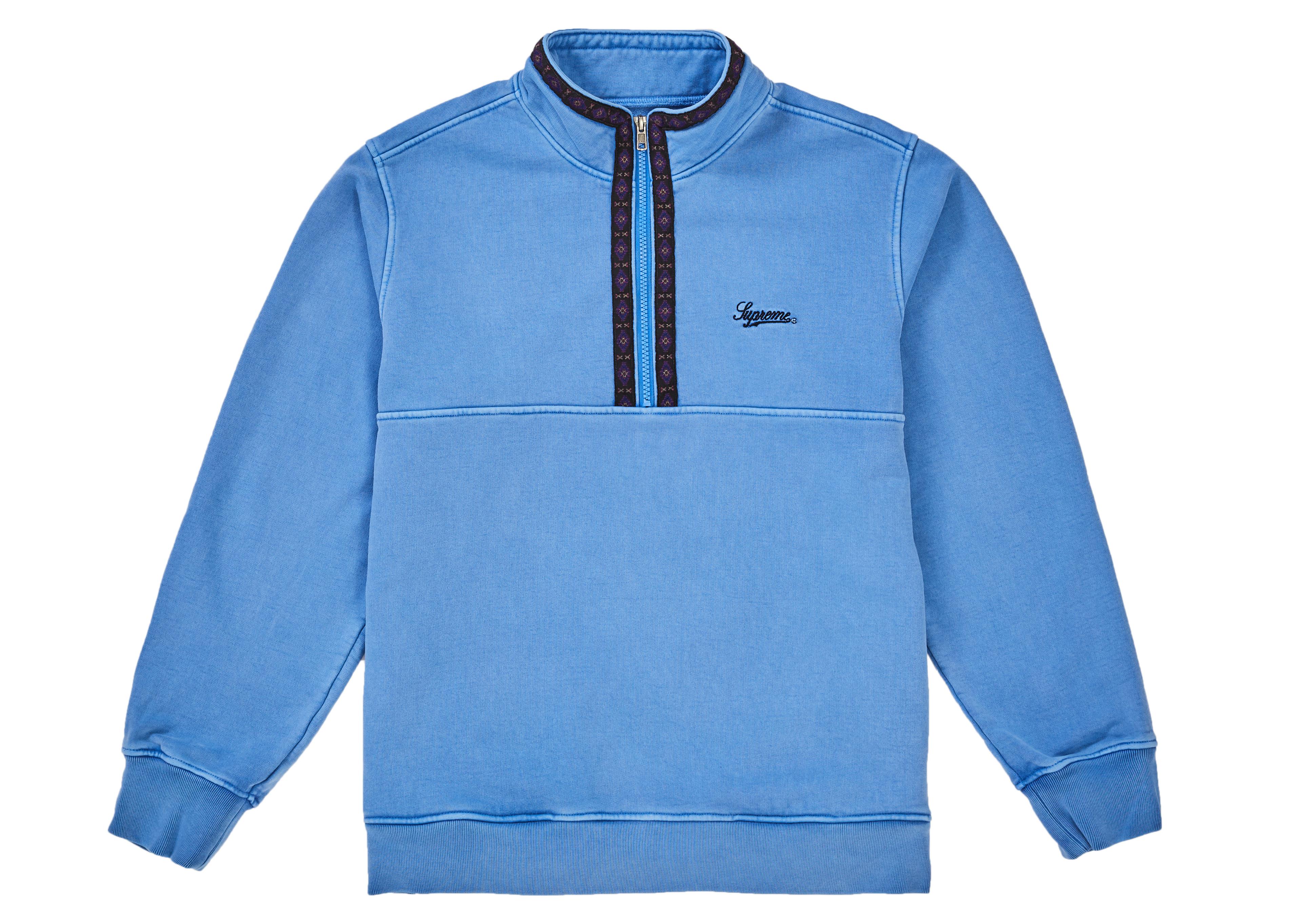 supreme overdyed half zip sweatshirt