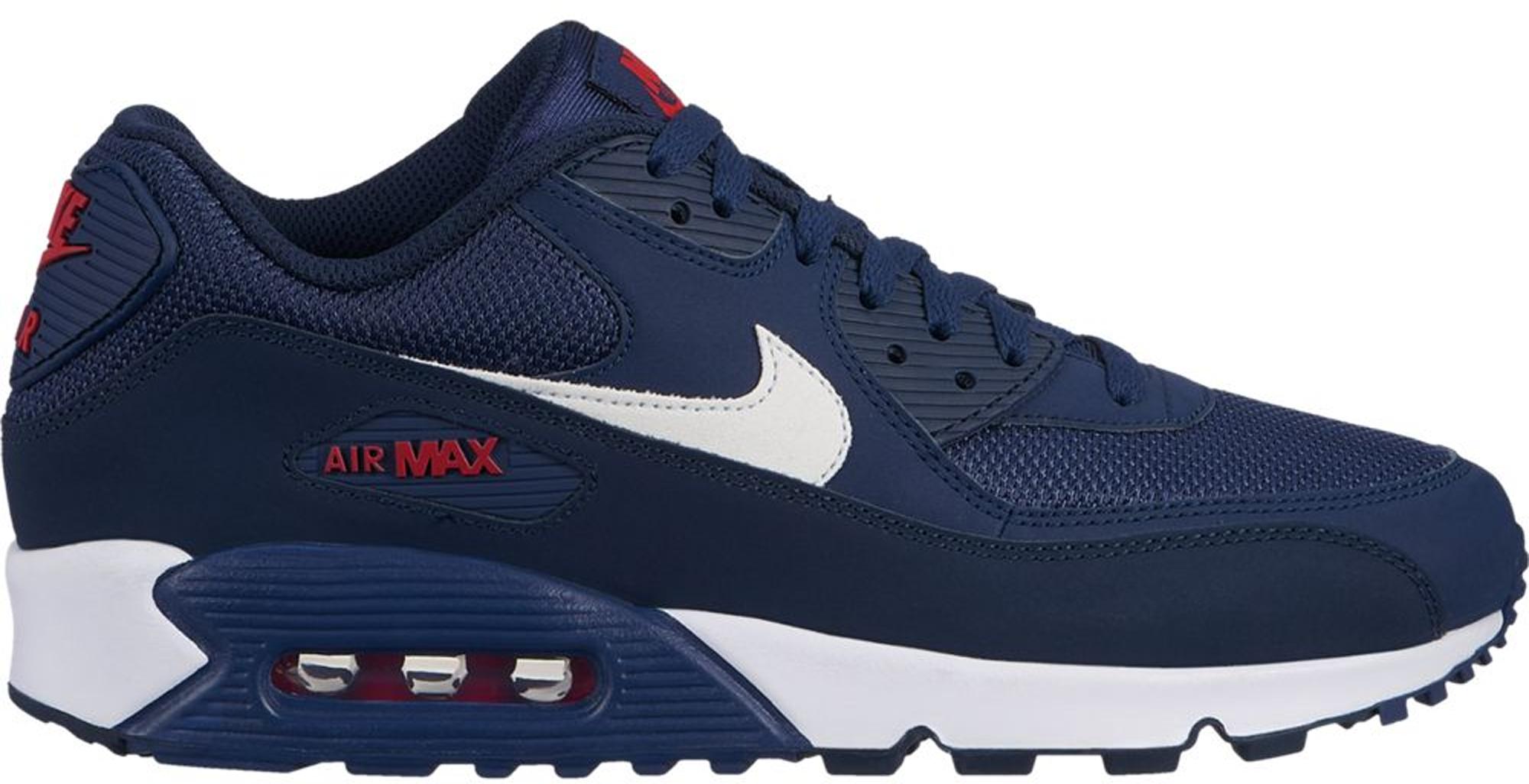 Nike Air Max 90 Midnight Navy University Red White in Blue for Men - Lyst