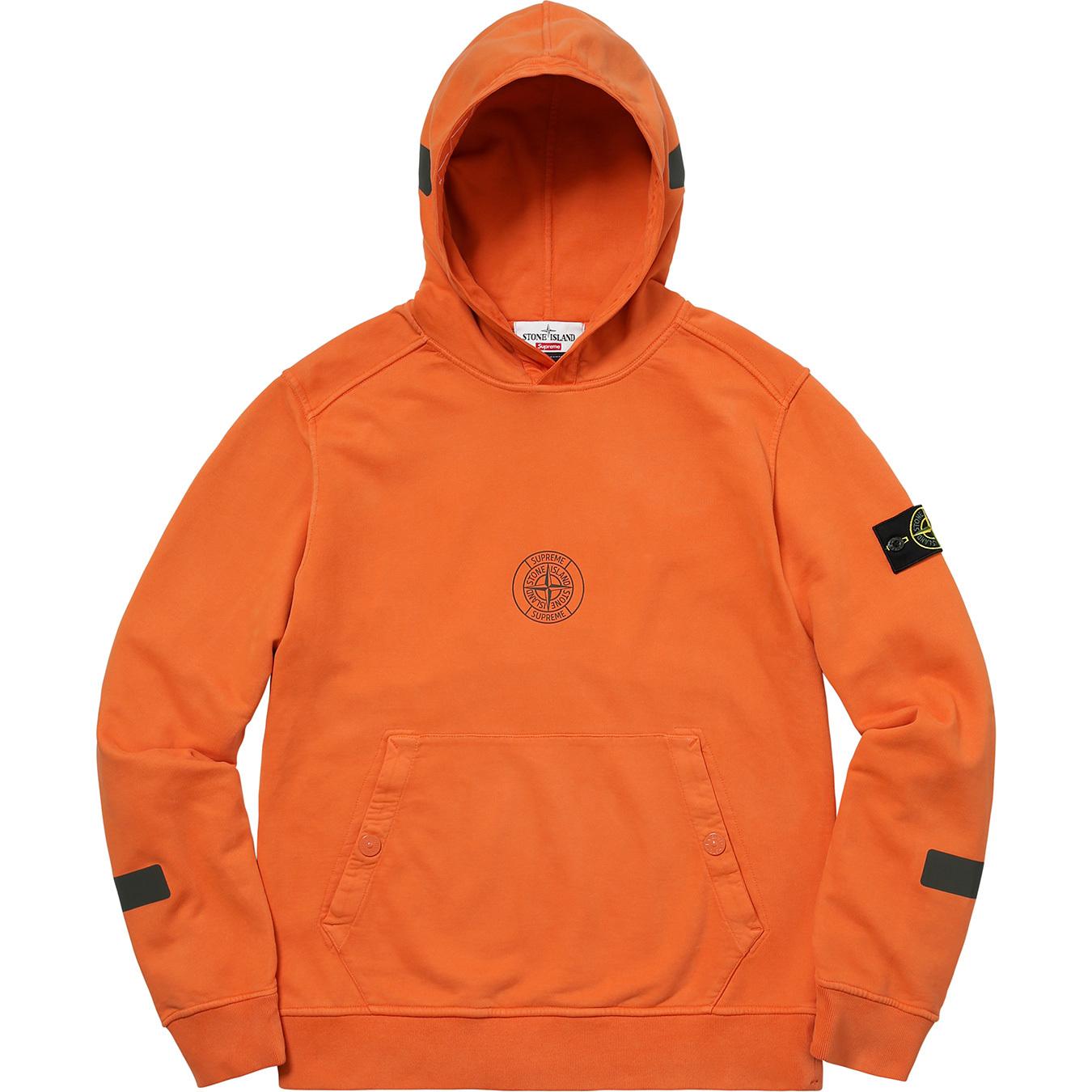 Supreme Stone Island Hooded Sweatshirt in Orange for Men - Lyst