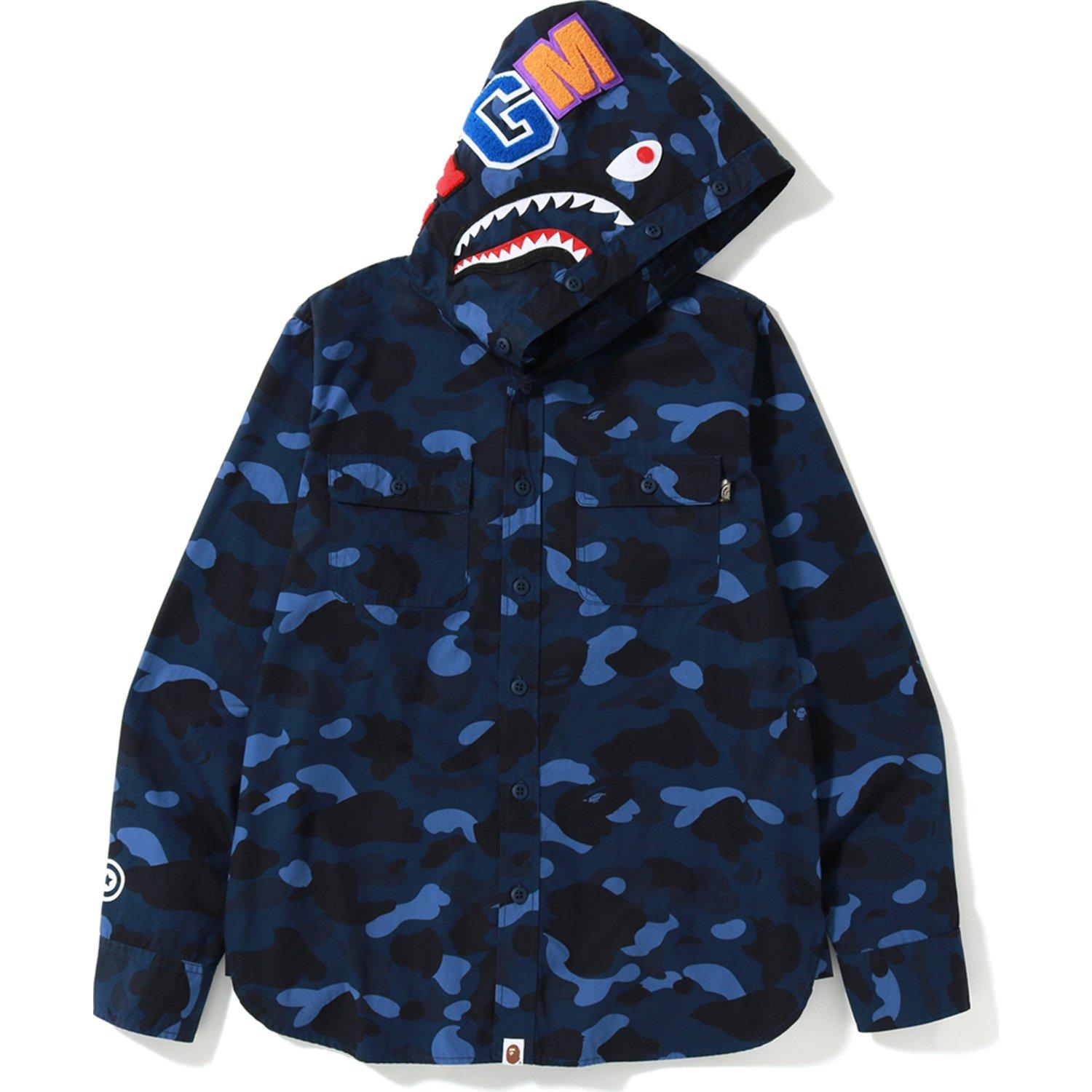 a bathing ape blue camo hoodie