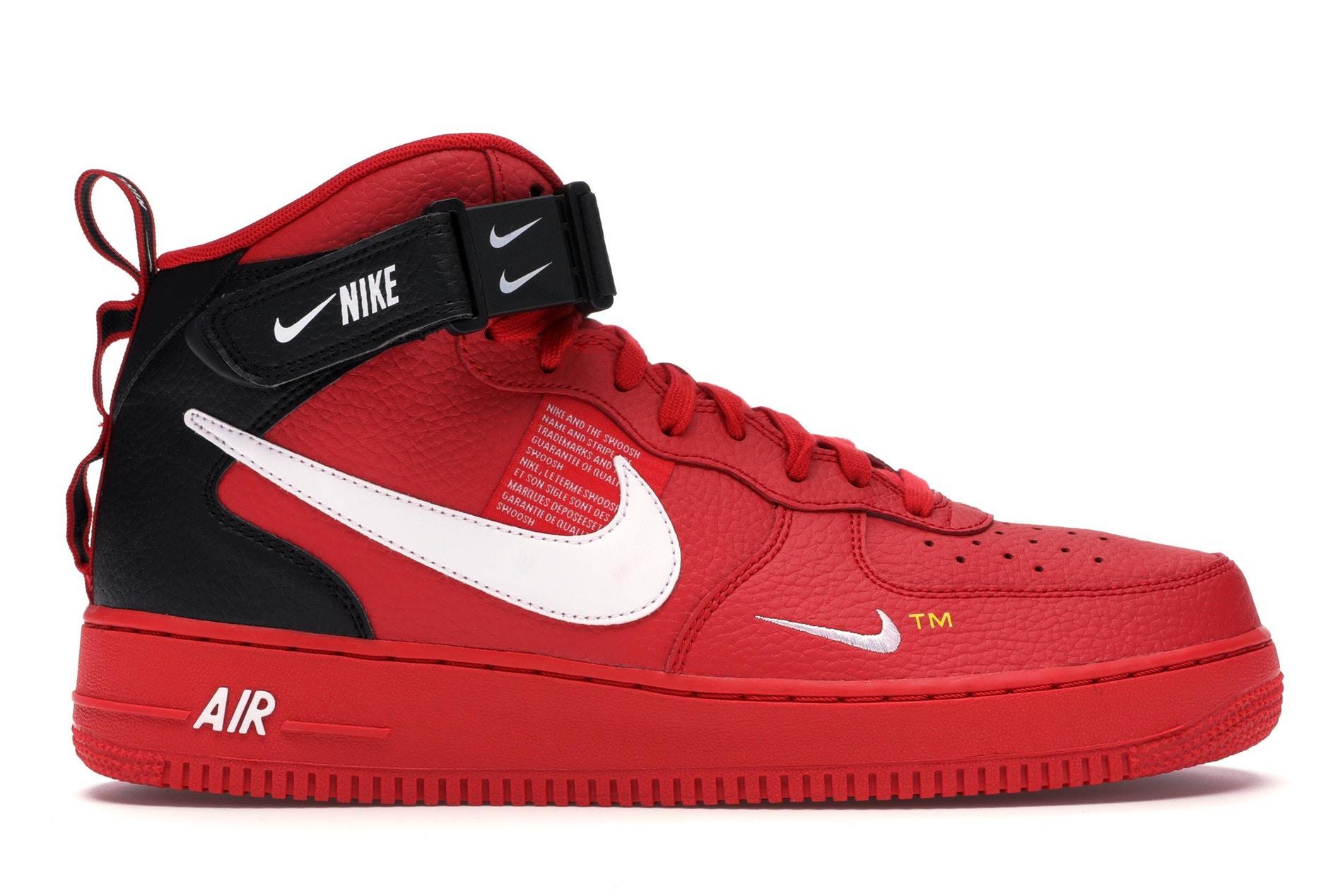 air force 1 high top black and red