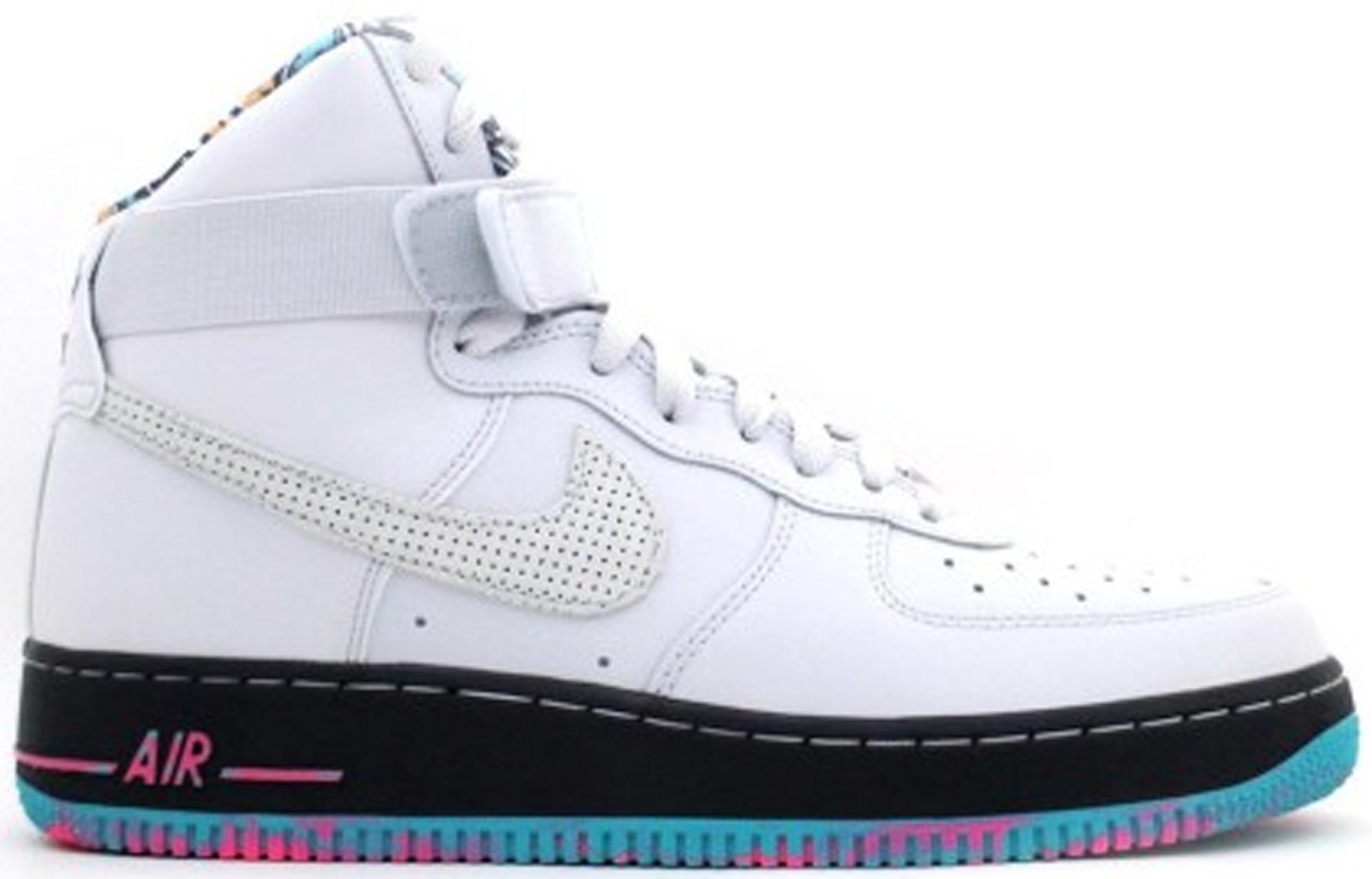 multi colored nike high tops