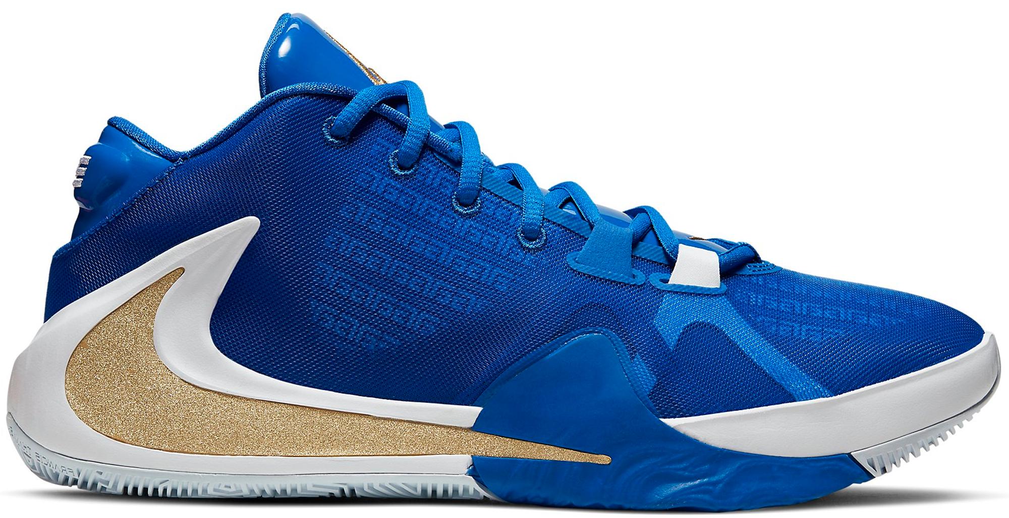 nike zoom freak 1 blue and gold